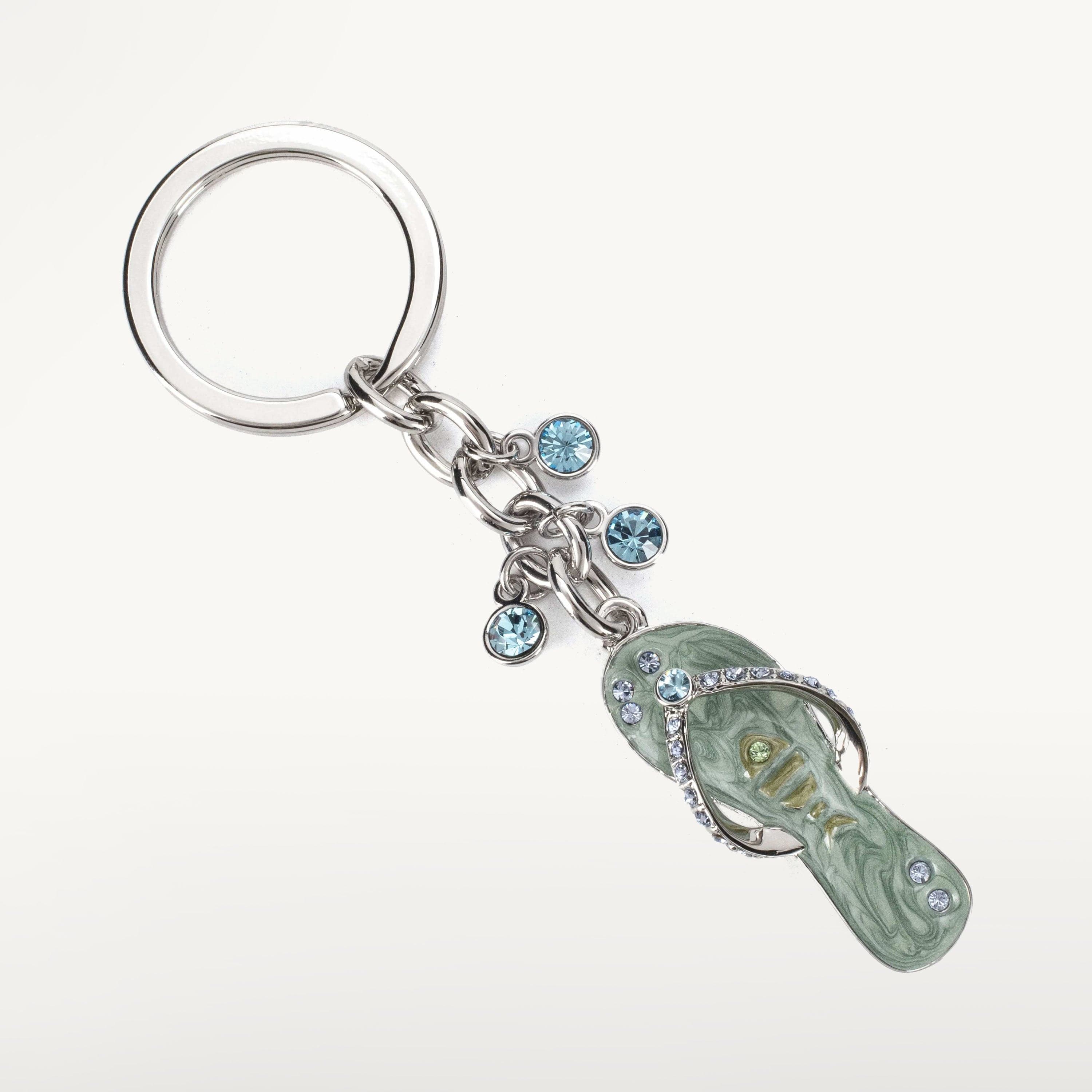 Kalifano Crystal Keychains Sapphire Flip Flop Keychain made with Swarovski Crystals SKC-065