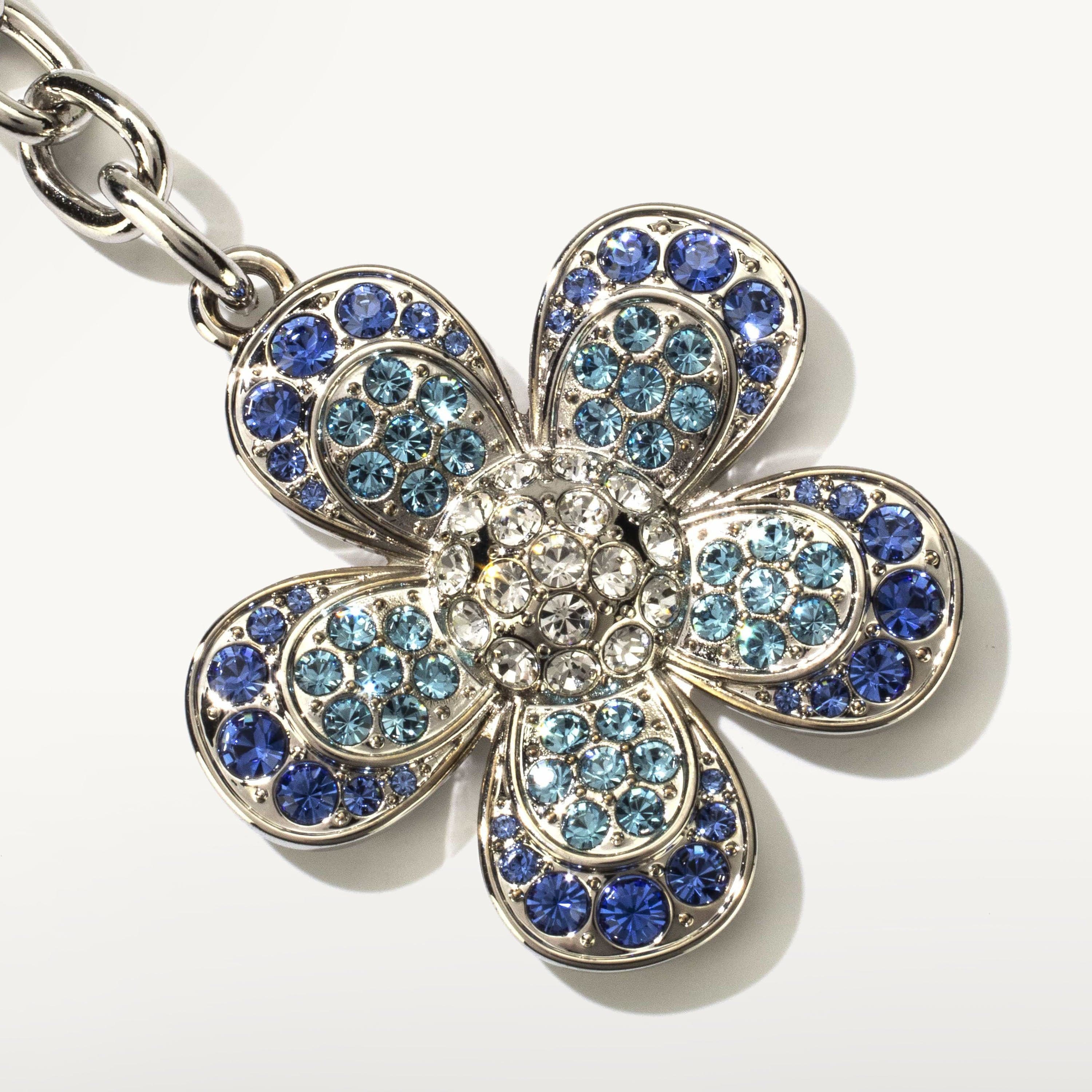 Kalifano Crystal Keychains Sapphire Flower Keychain made with Swarovski Crystals SKC-052