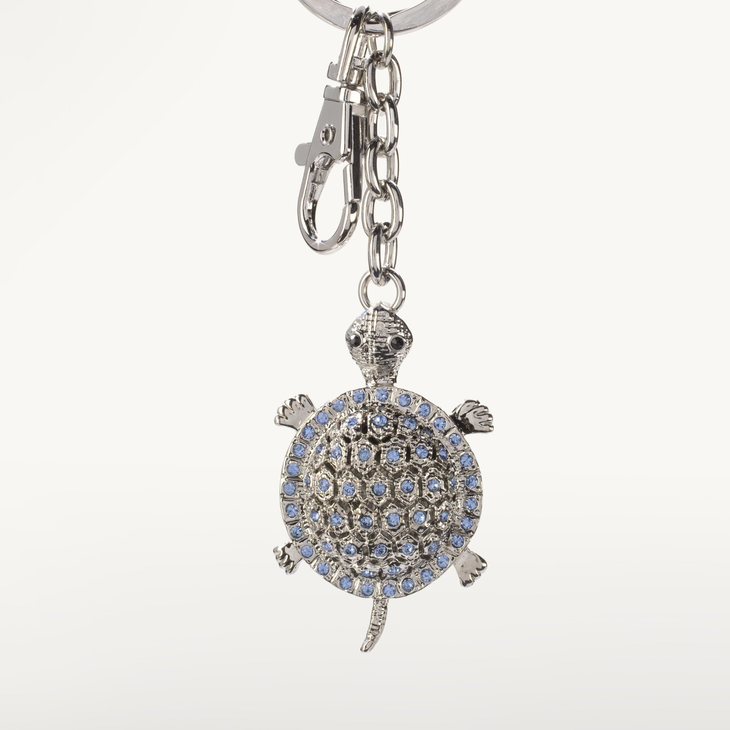 Kalifano Crystal Keychains Sapphire Turtle Keychain made with Swarovski Crystals SKC-112