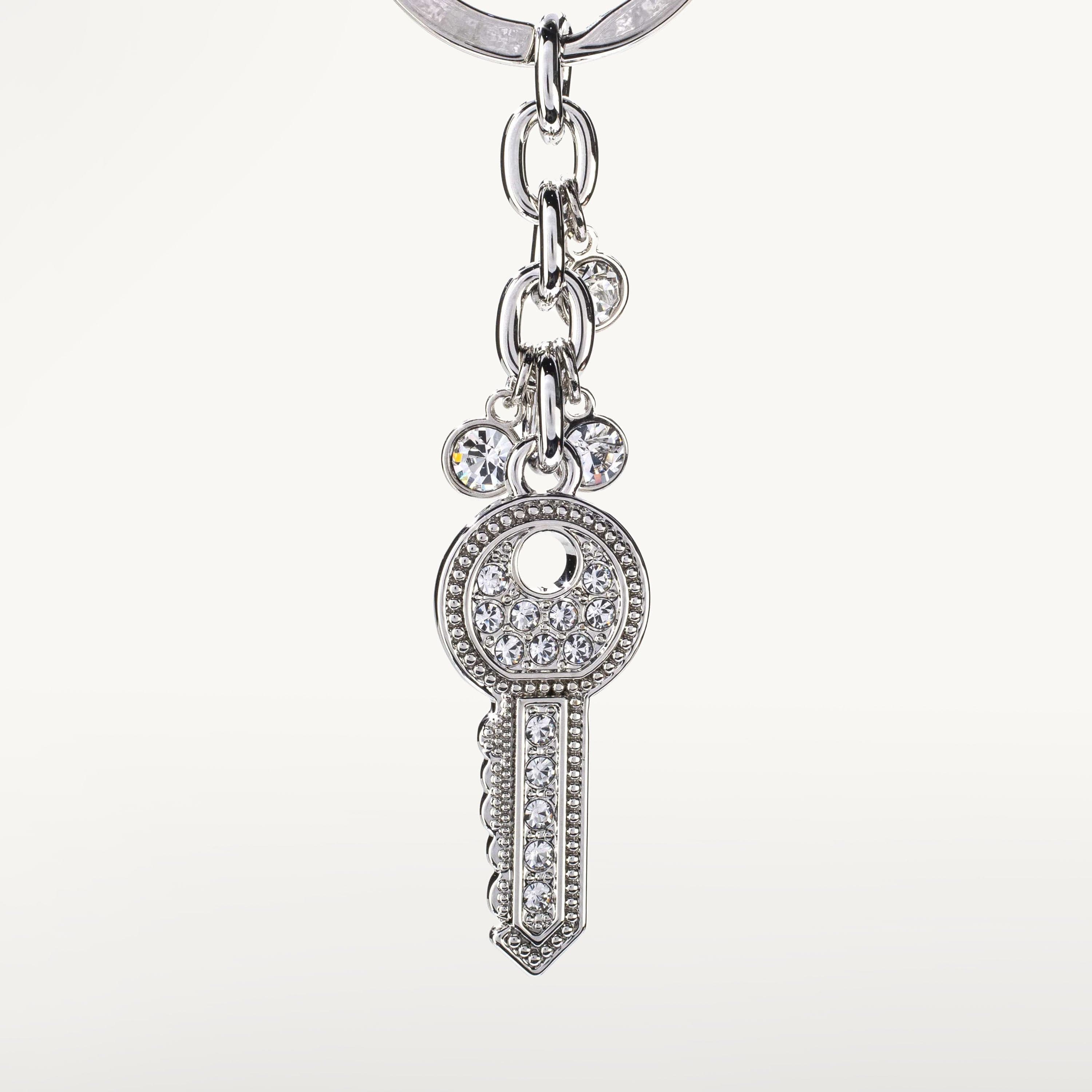 Kalifano Crystal Keychains Silver Key One Keychain made with Swarovski Crystals SKC-137