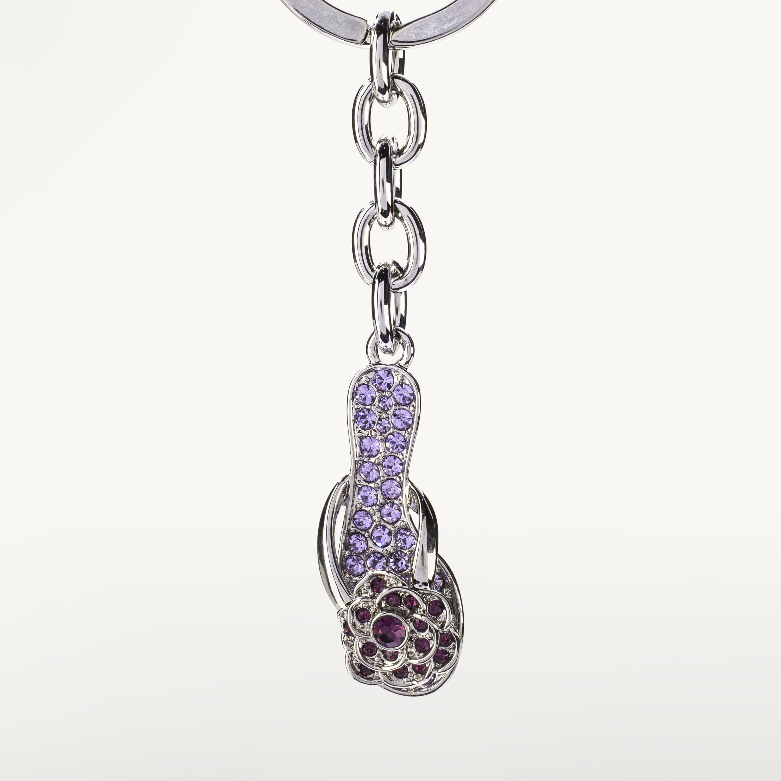 Kalifano Crystal Keychains Violet Slipper Keychain made with Swarovski Crystals SKC-096