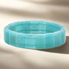 Amazonite Square Gemstone 15mm Beads Elastic Bracelet