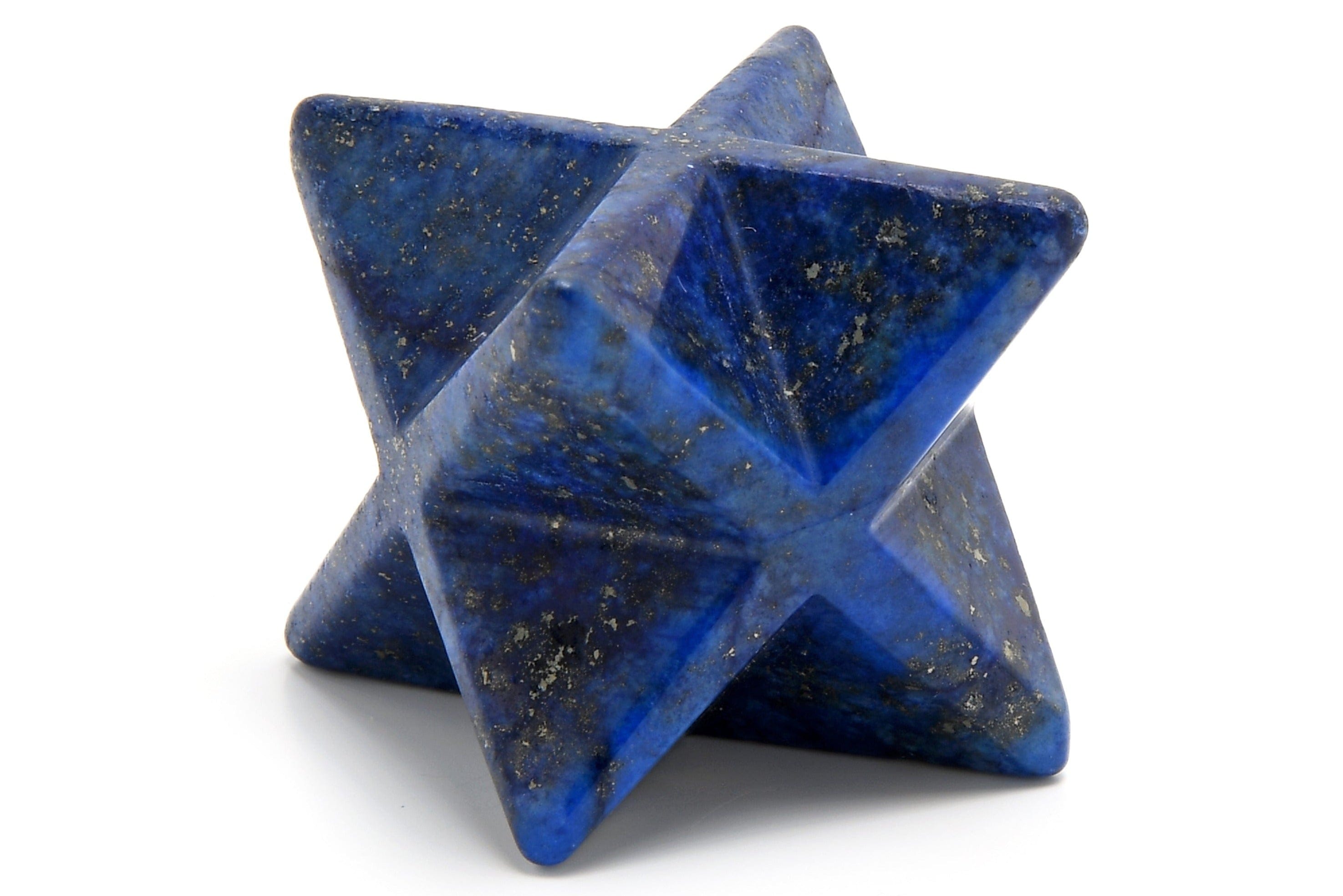 KALIFANO Gemstone Carvings 1.25" Lapis Merkaba Star Natural Gemstone Carving CV15-M-LP