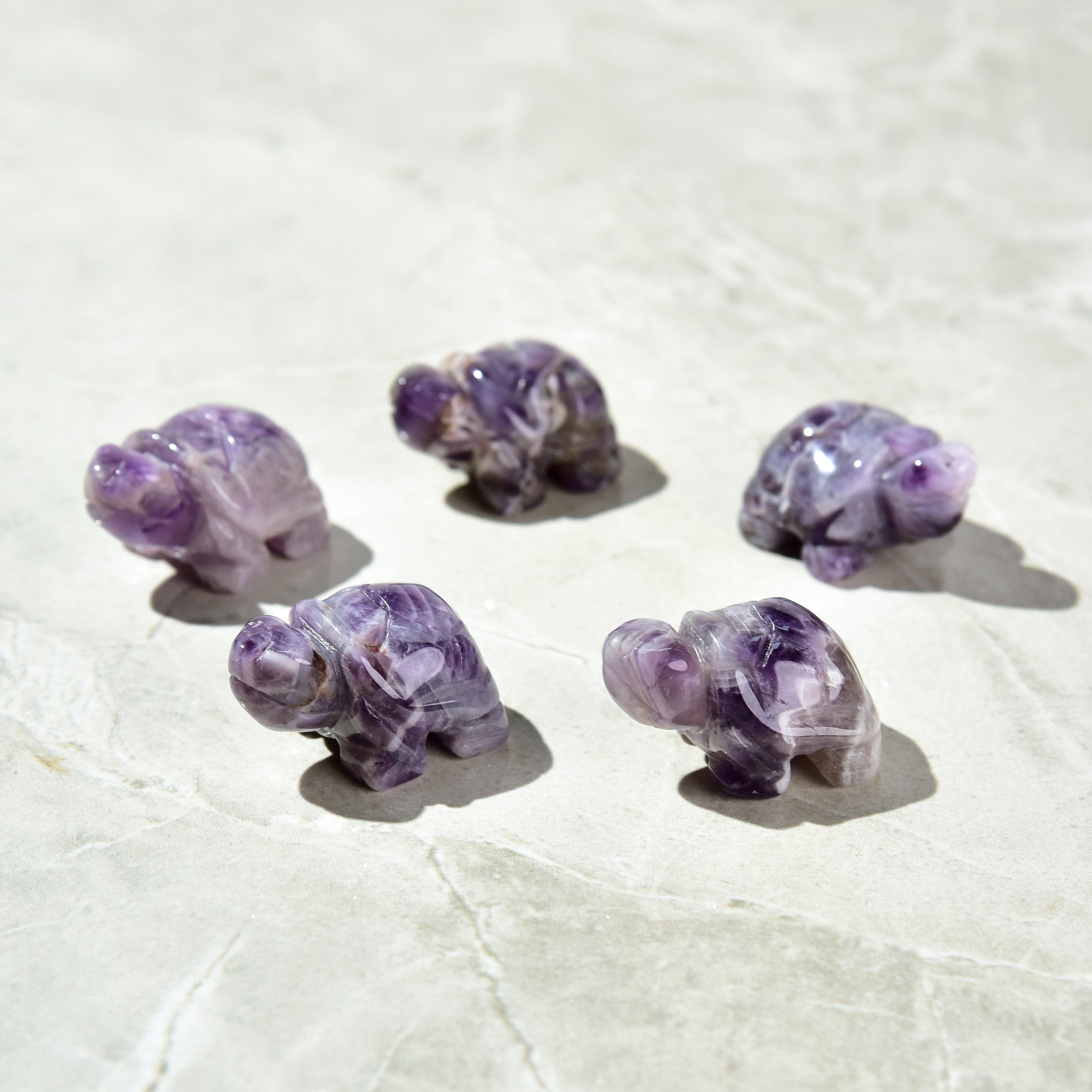 KALIFANO Gemstone Carvings 1.5" Amethyst Turtle Natural Gemstone Carving CV13-T-AM