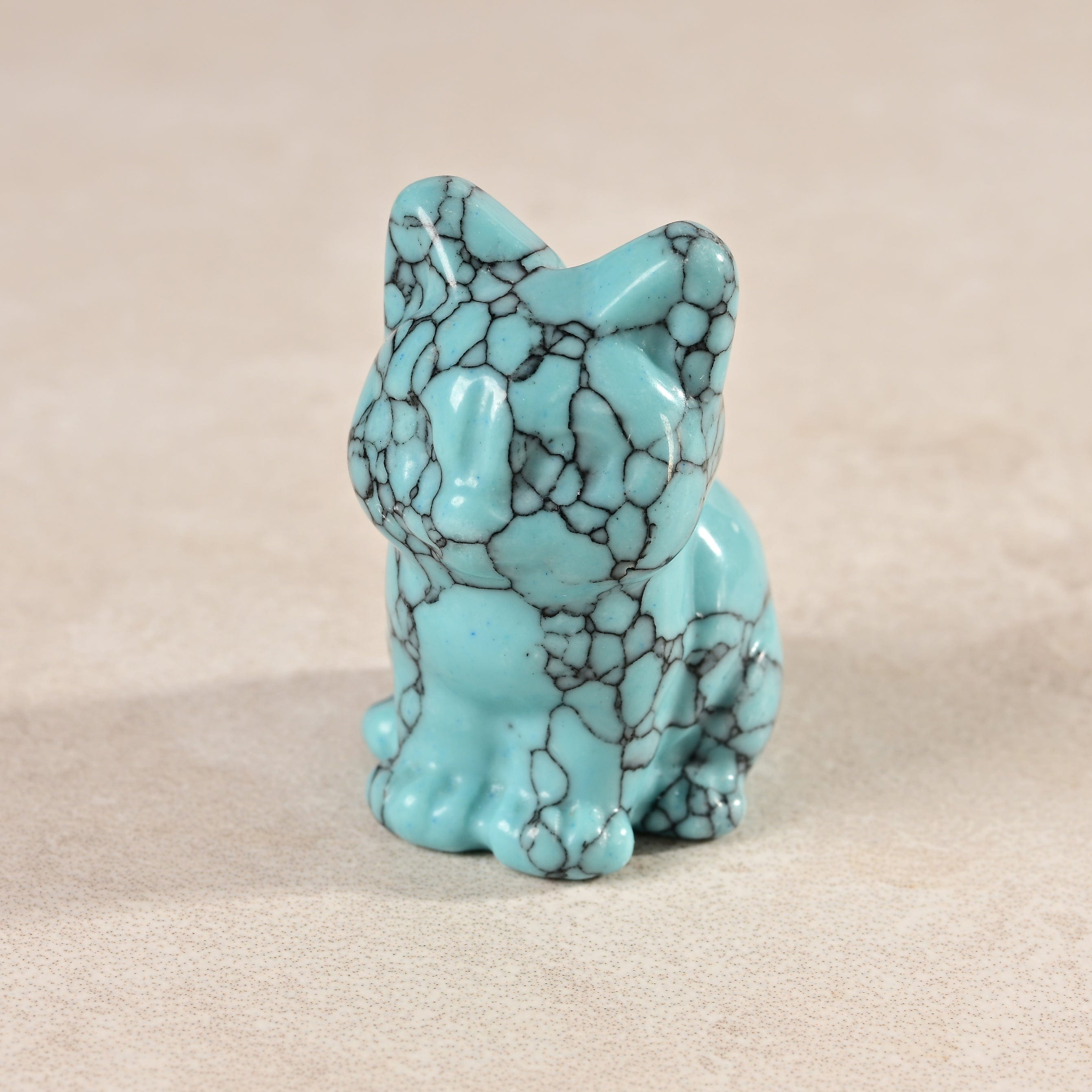 KALIFANO Gemstone Carvings 1.5" Turquoise Cat Gemstone Carving CV11-C-TQ