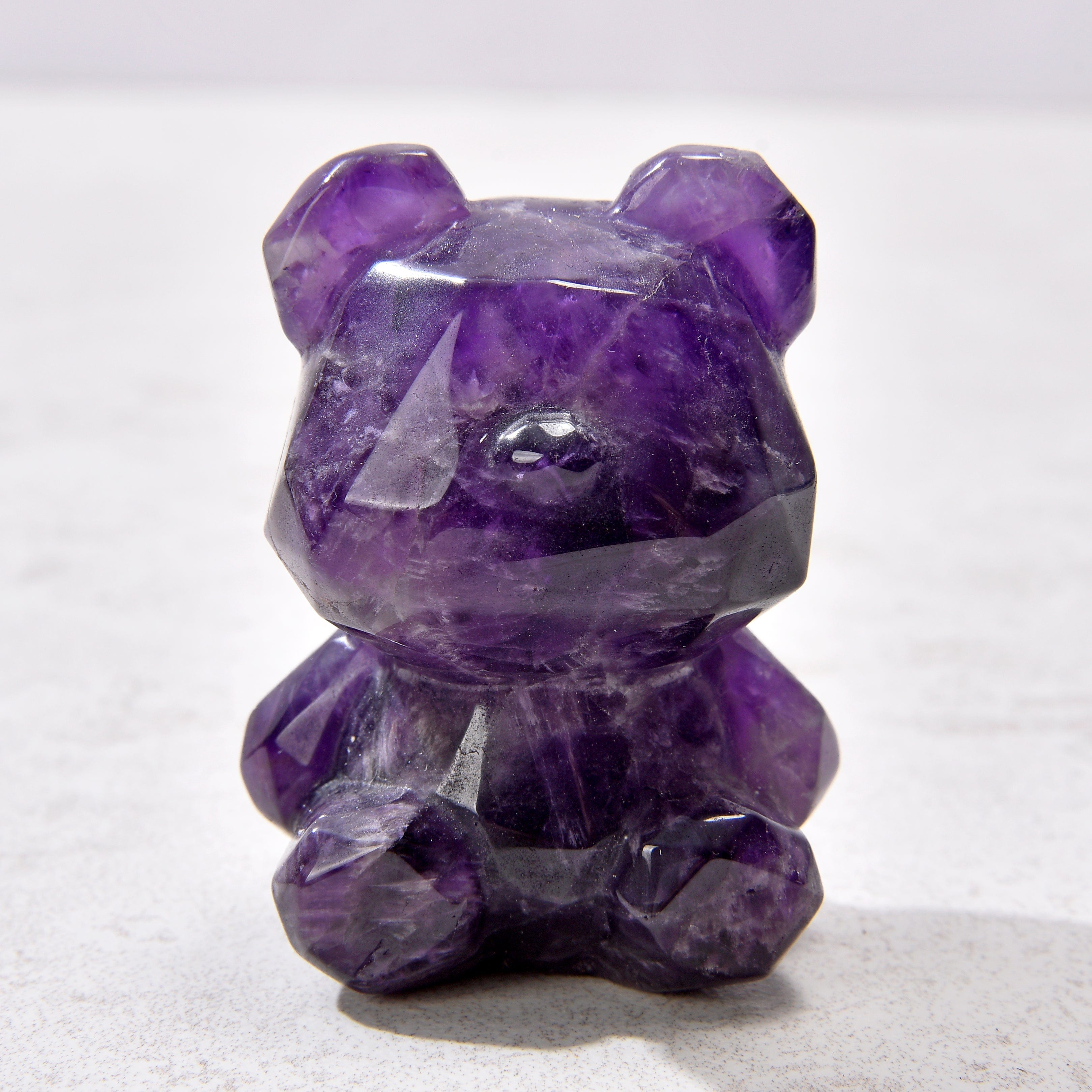 KALIFANO Gemstone Carvings 2.5" Amethyst Bear Natural Gemstone Carving CV45-BB-AM