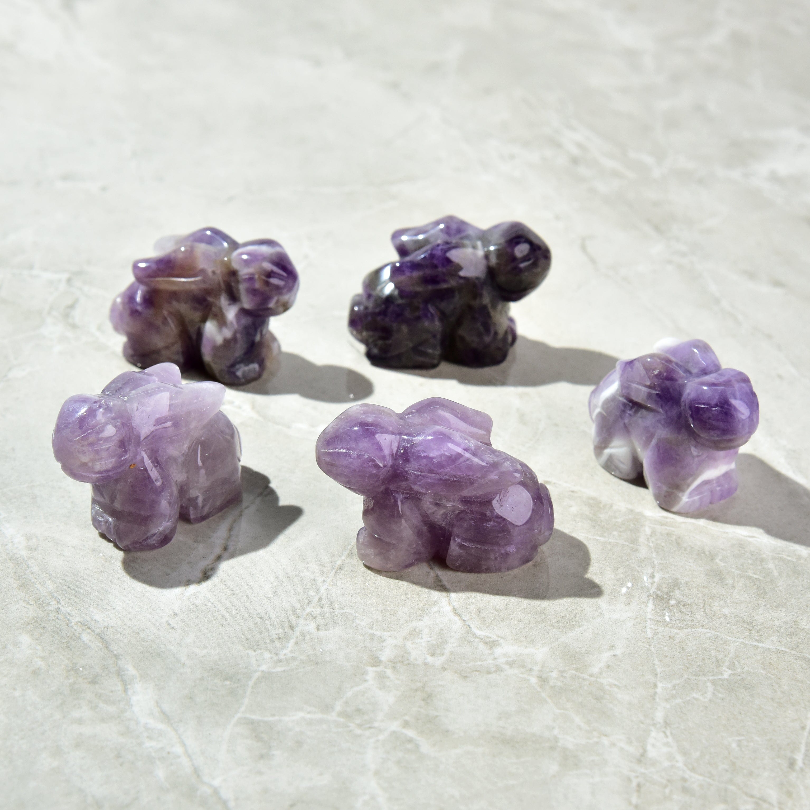 KALIFANO Gemstone Carvings 2" Amethyst Rabbit Natural Gemstone Carving CV14-R-AM