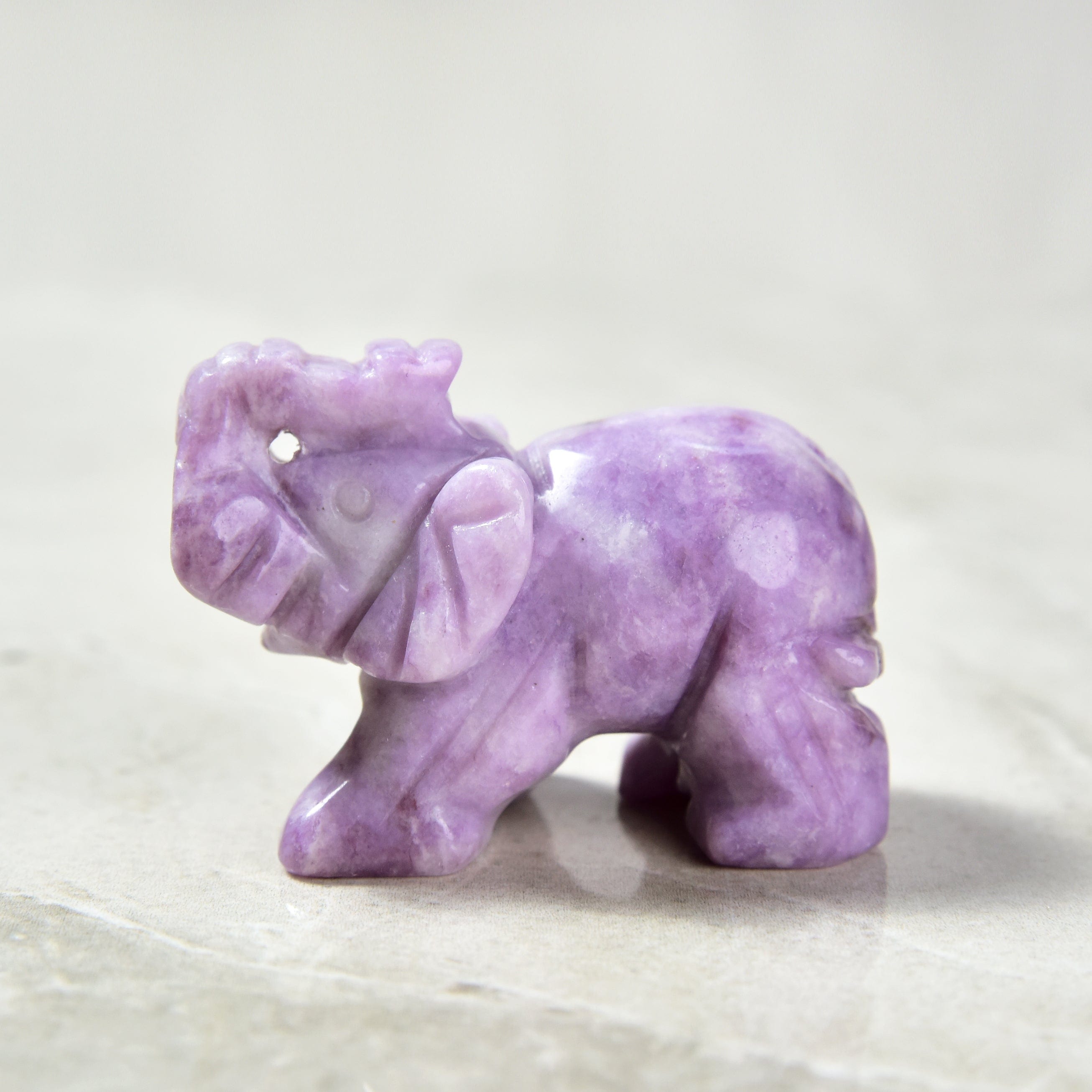 KALIFANO Gemstone Carvings 2" Lepidolite Elephant Natural Gemstone Carving CV15-E-LD