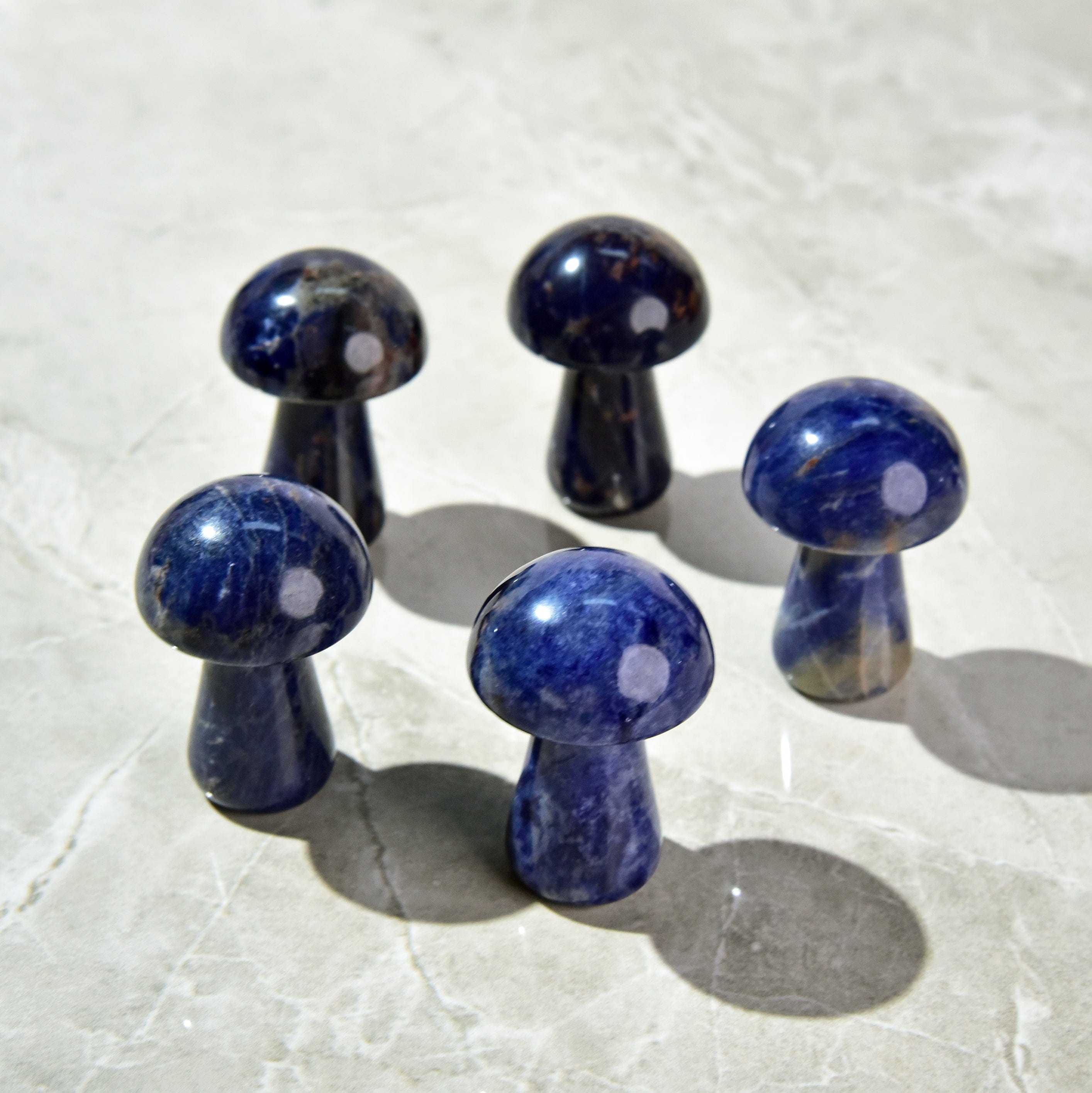 KALIFANO Gemstone Carvings 2" Sodalite Mushroom Natural Gemstone Carving CV12-M-SD