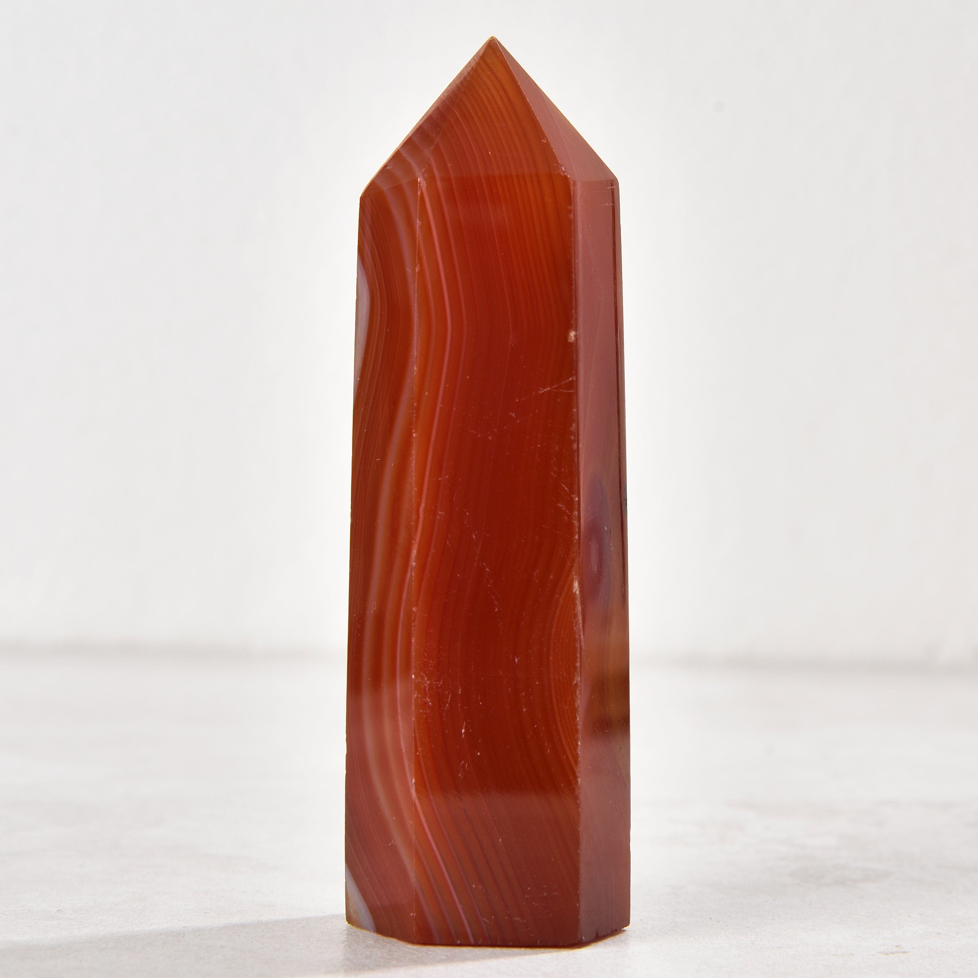 KALIFANO Gemstone Carvings 3.5" Carnelian Obelisk Tower Gemstone Carving GOT810-CR