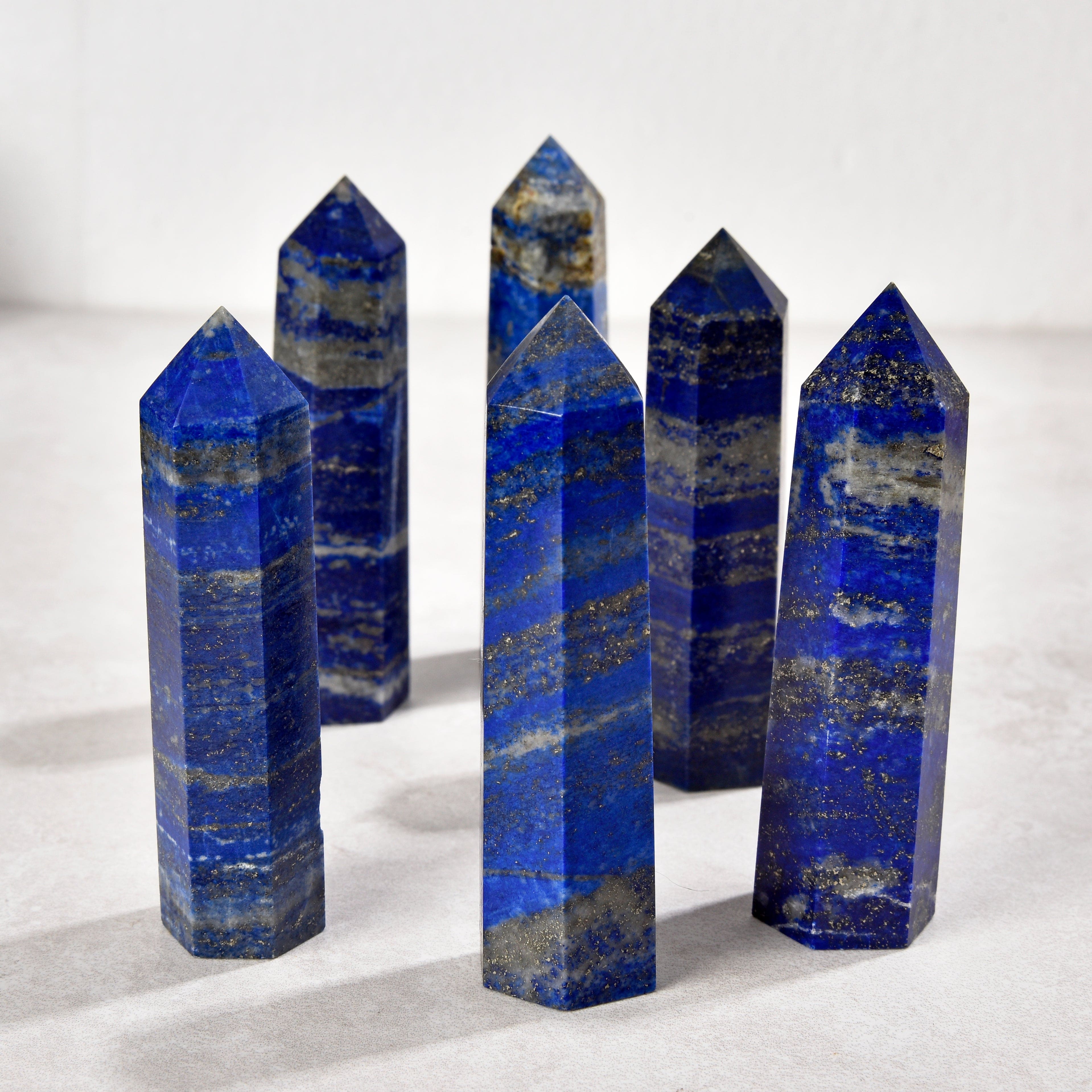 KALIFANO Gemstone Carvings 3.5" Lapis Obelisk Tower Gemstone Carving GOT810-LP