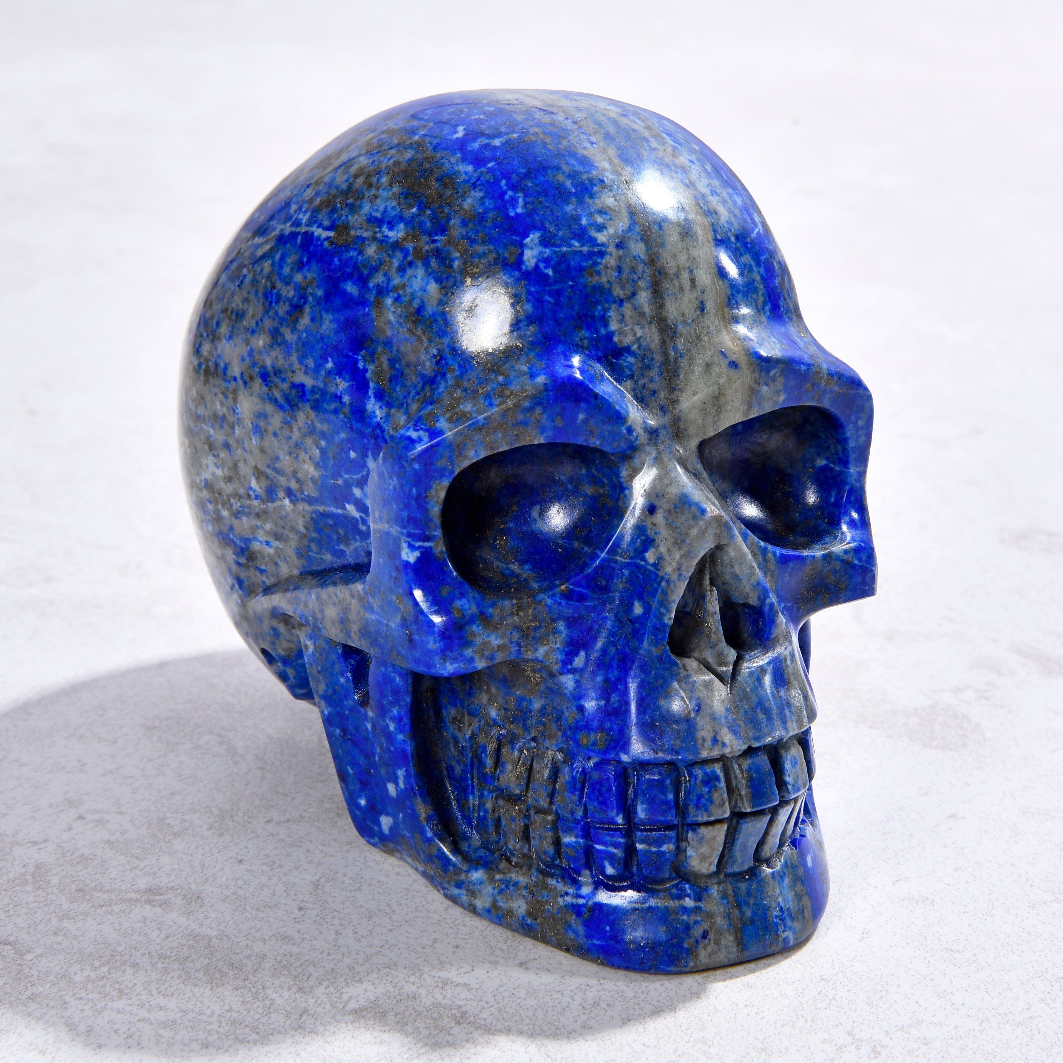 KALIFANO Gemstone Carvings 3" Natural Lapis Skull Gemstone Carving CVLSK.1800.01