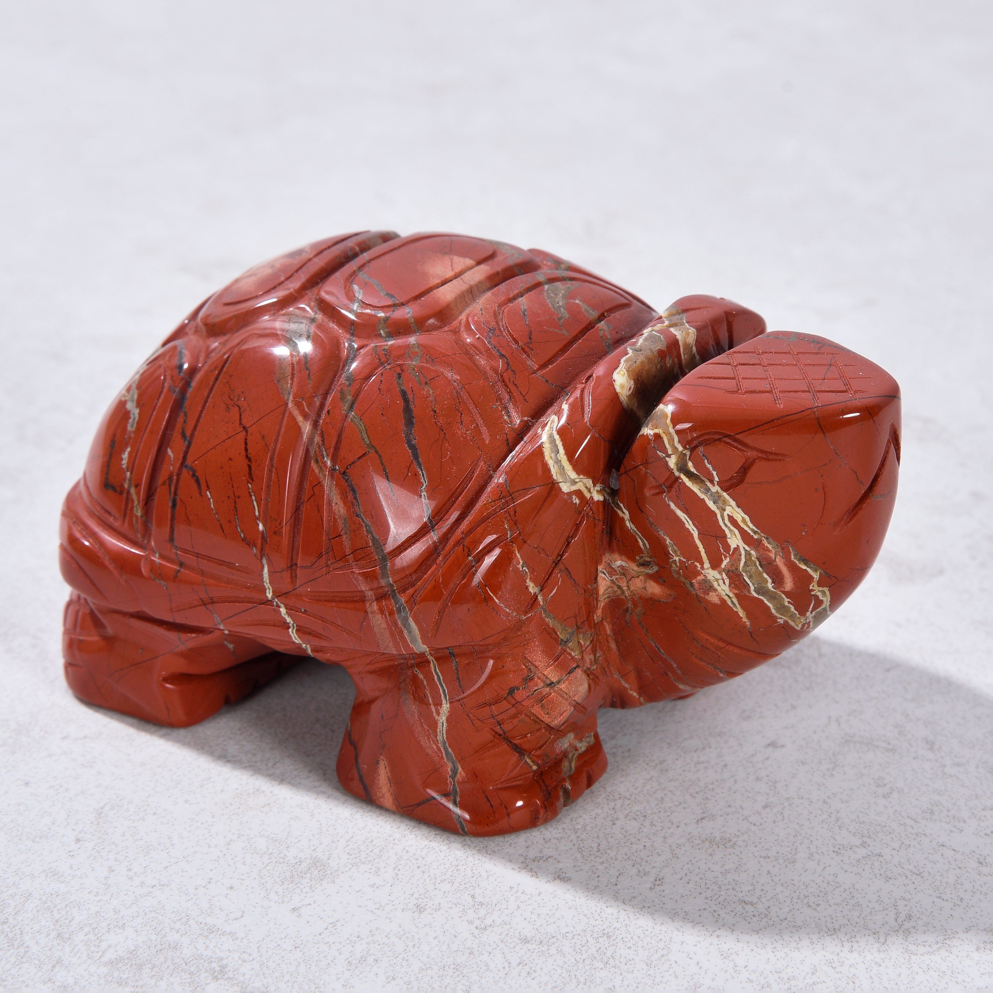 KALIFANO Gemstone Carvings 4" Red Jasper Elephant Natural Gemstone Carving CV140-T-RJ