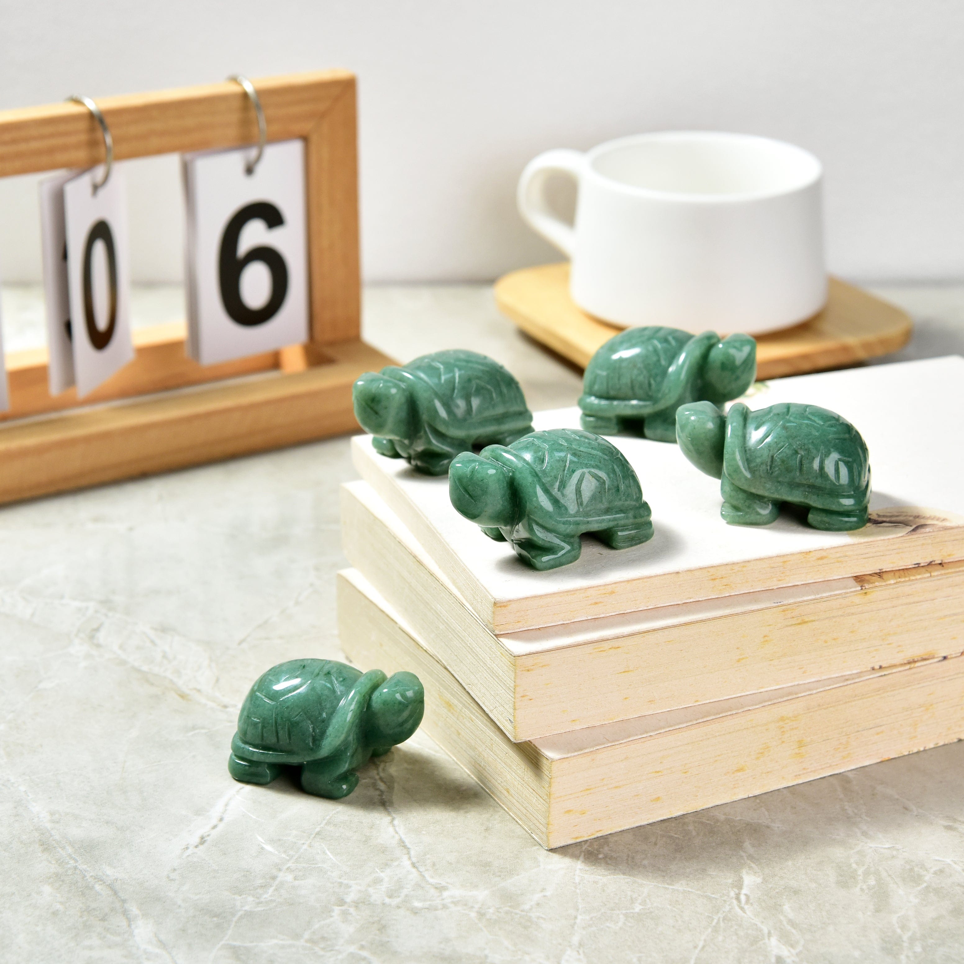 Kalifano Gemstone Carvings Aventurine Turtle 2'' Natural Gemstone Carving CV14-T-AV