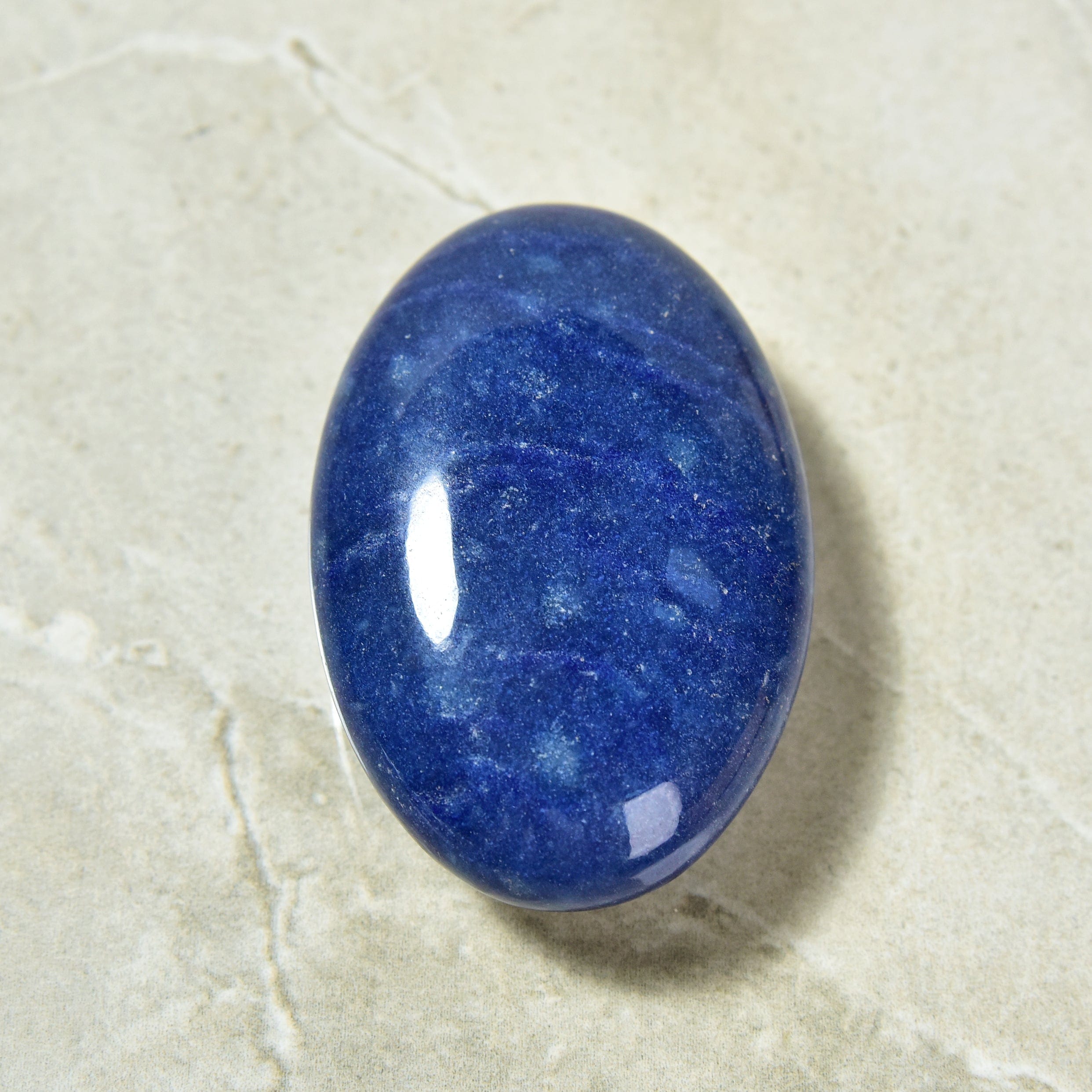 KALIFANO Gemstone Carvings Blue Aventurine Palm Stone Natural Gemstone Carving PS60-BA