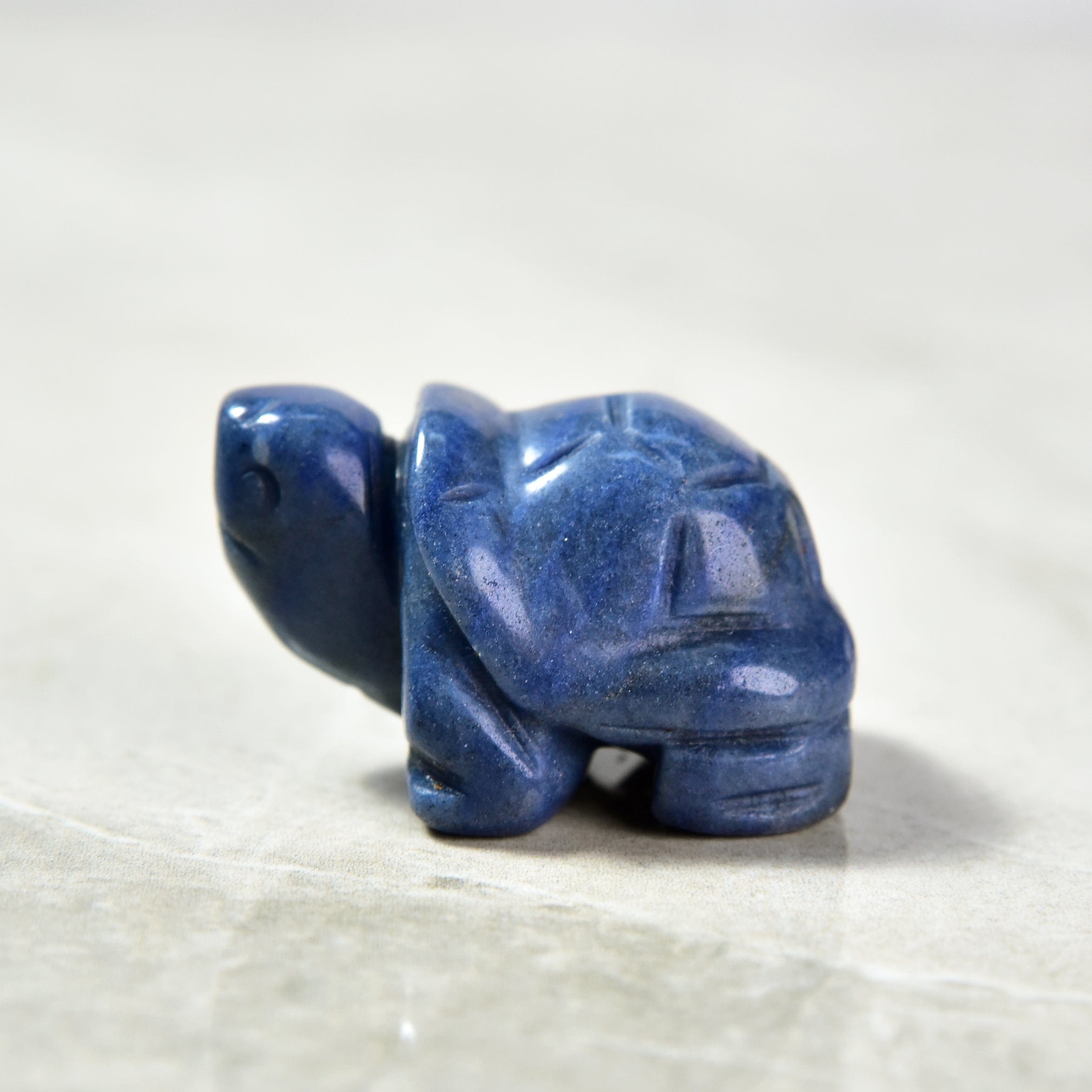 Kalifano Gemstone Carvings Blue Aventurine Turtle 1.5" Gemstone Carving CV13-T-BA