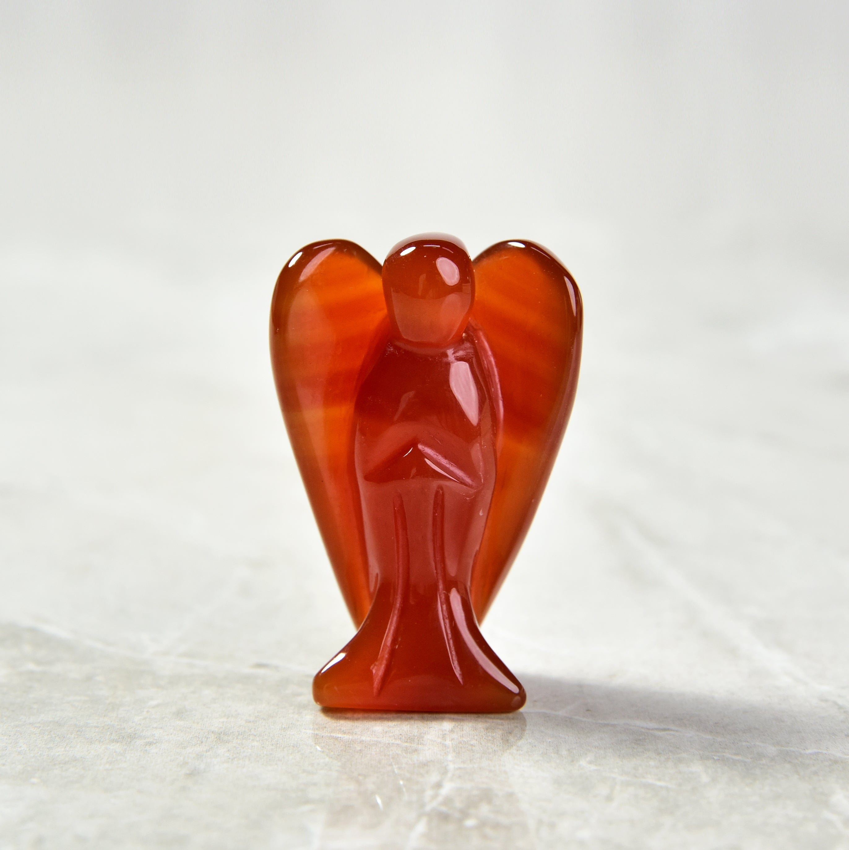 Kalifano Gemstone Carvings Carnelian Angel 2'' Natural Gemstone Carving CV13-A-CR