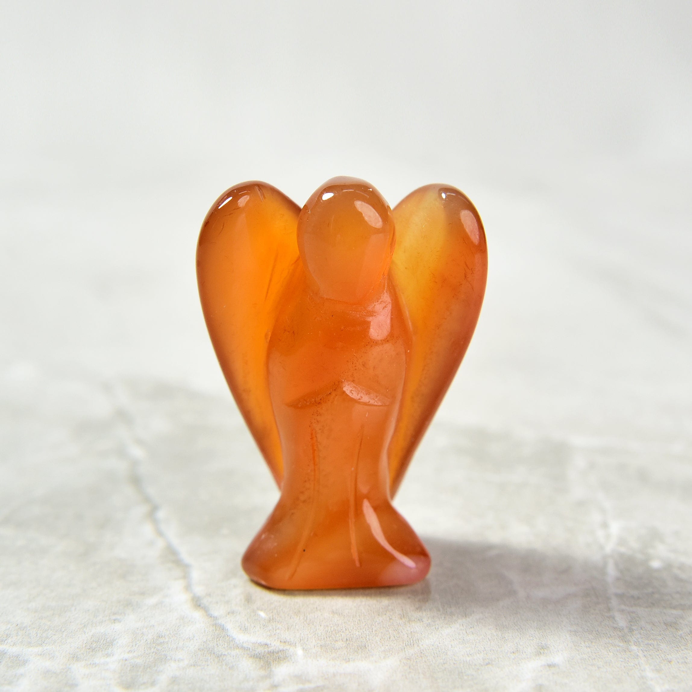 Kalifano Gemstone Carvings Carnelian Angel Small Gemstone Carving CV7-A-CN