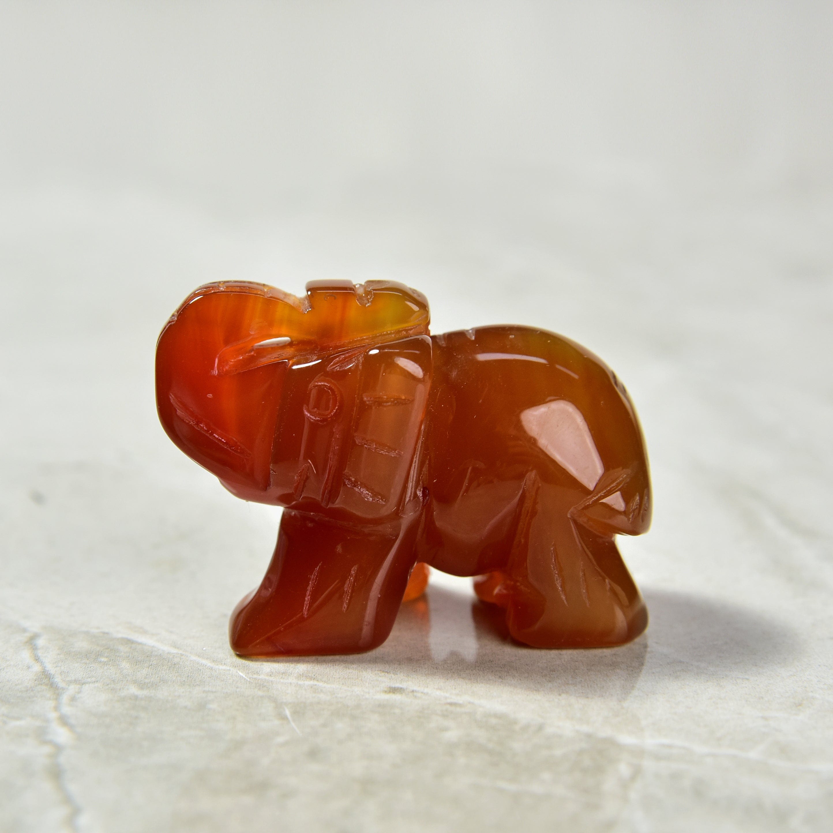 Kalifano Gemstone Carvings Carnelian Elephant 2" Gemstone Carving CV15-E-CN