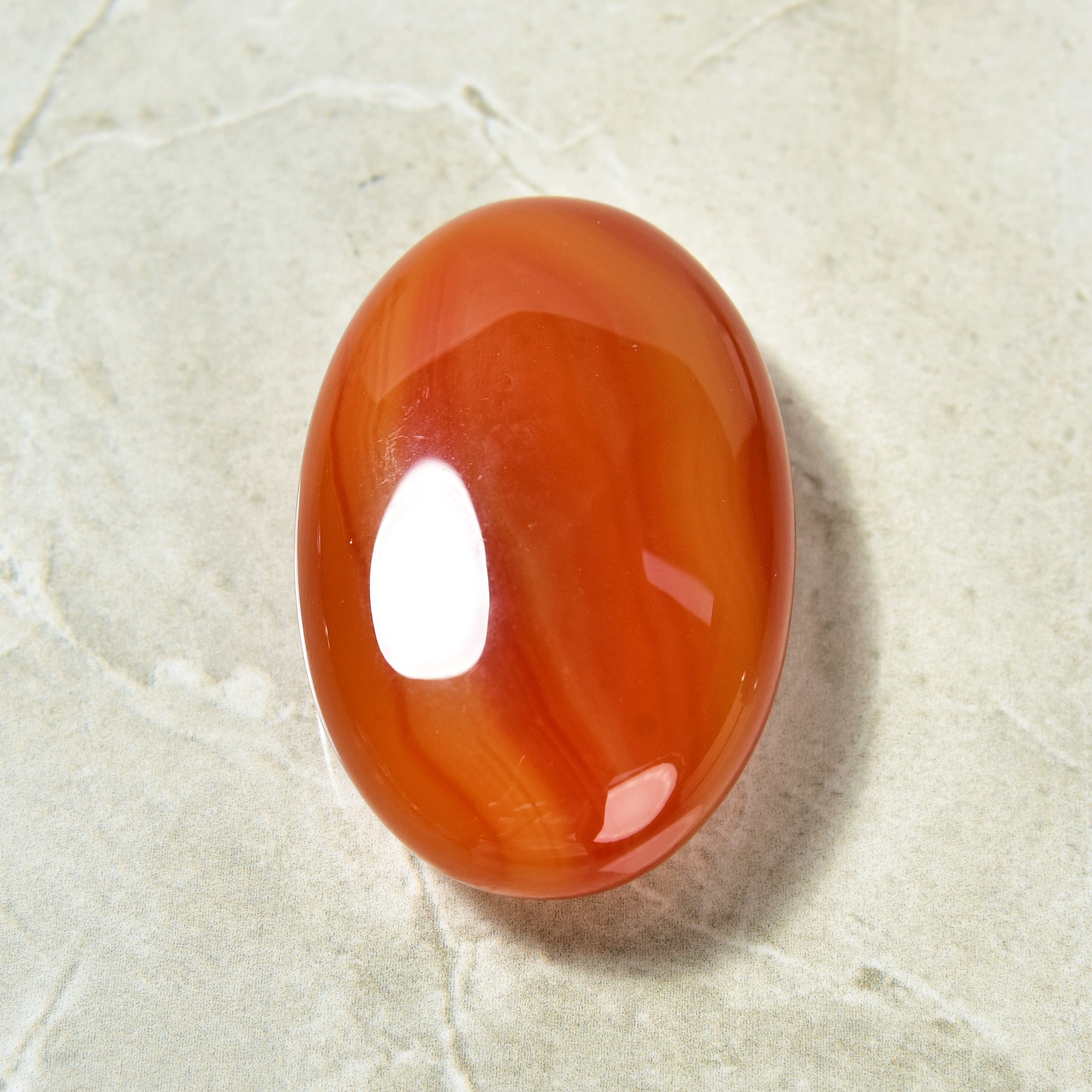 Kalifano Gemstone Carvings Carnelian Palm Stone PS60-CR