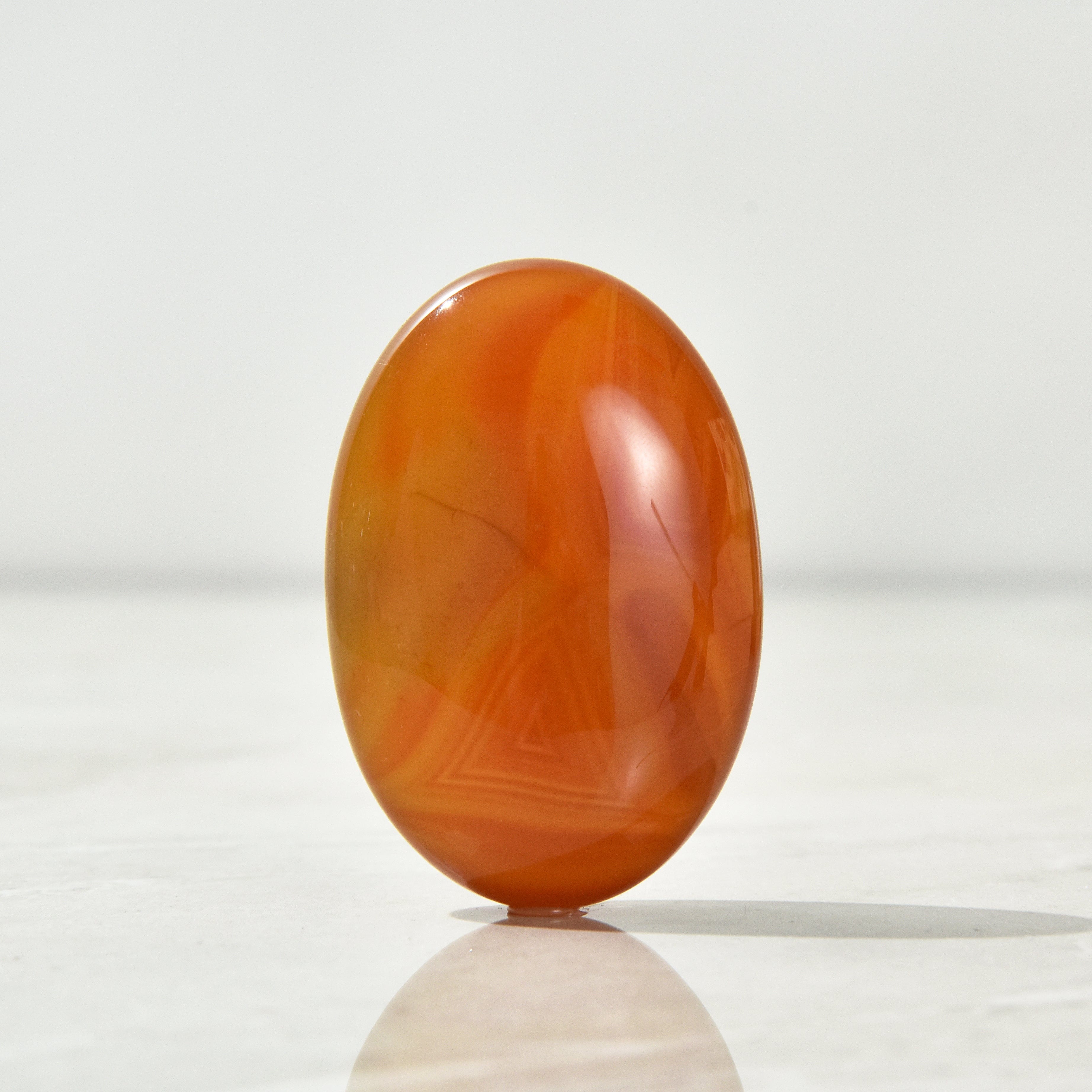 Kalifano Gemstone Carvings Carnelian Palm Stone PS60-CR