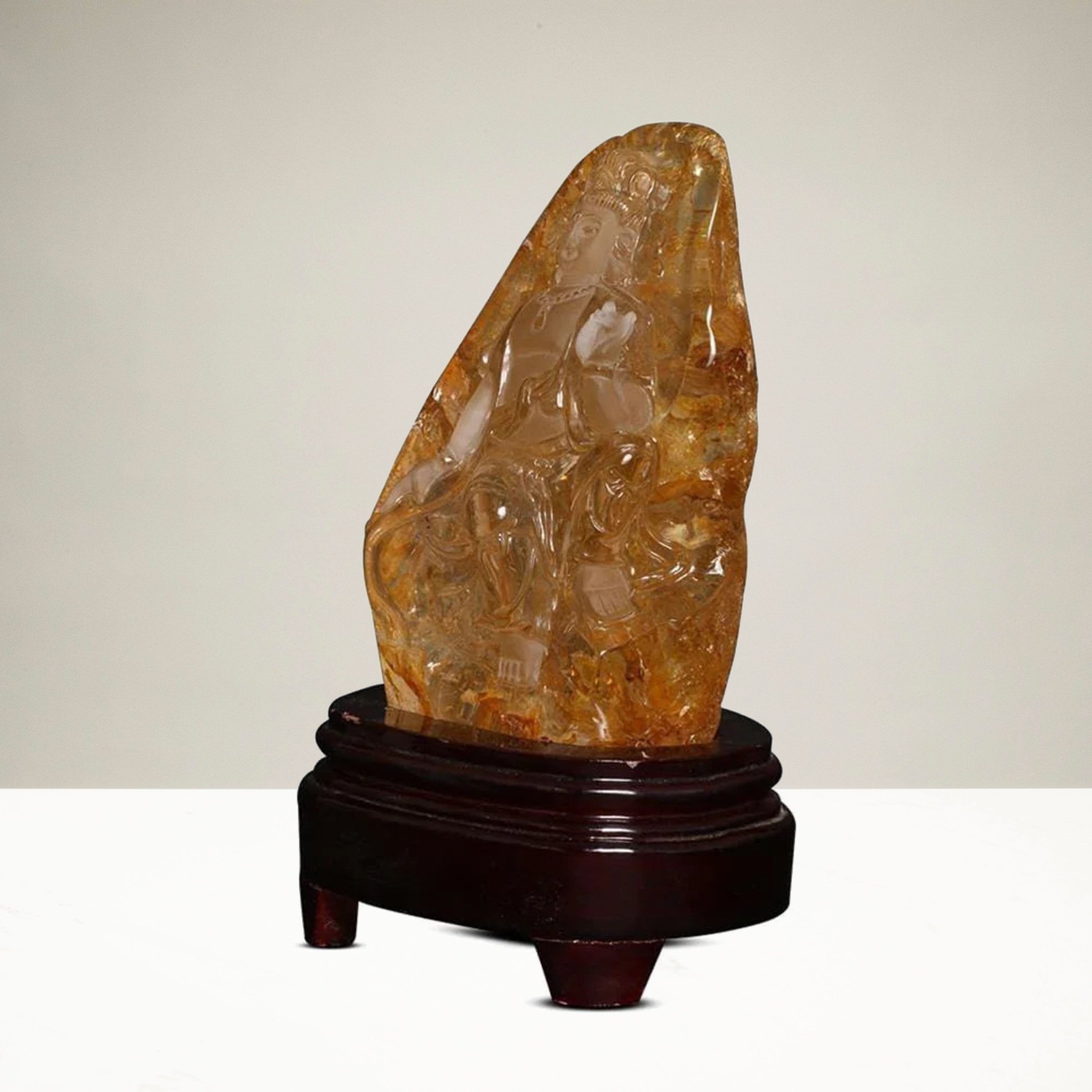 Kalifano Gemstone Carvings CARV3900.004 - Buddha Carving- Quartz Brazil 2,000 Grams CARV3900.004