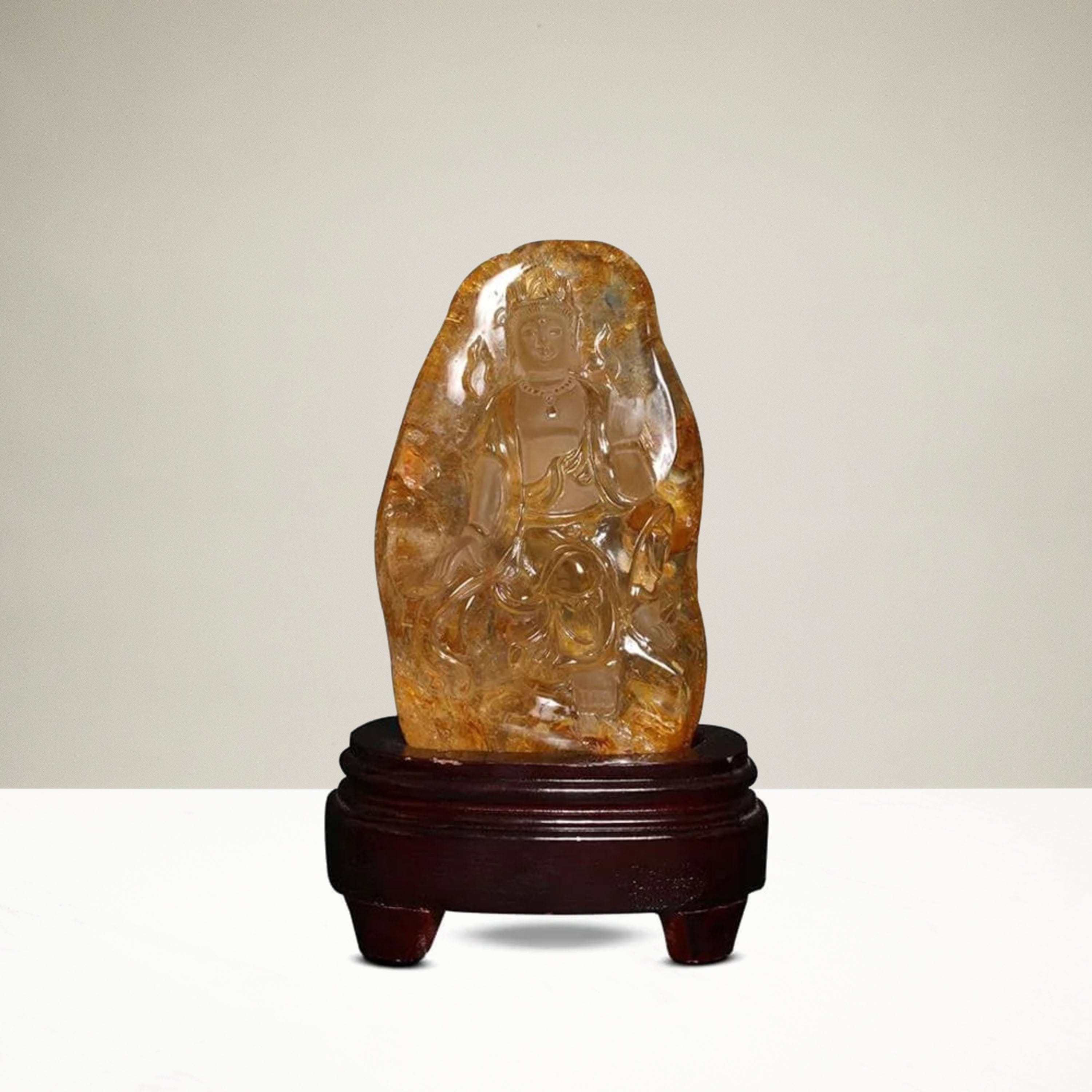 Kalifano Gemstone Carvings CARV3900.004 - Buddha Carving- Quartz Brazil 2,000 Grams CARV3900.004