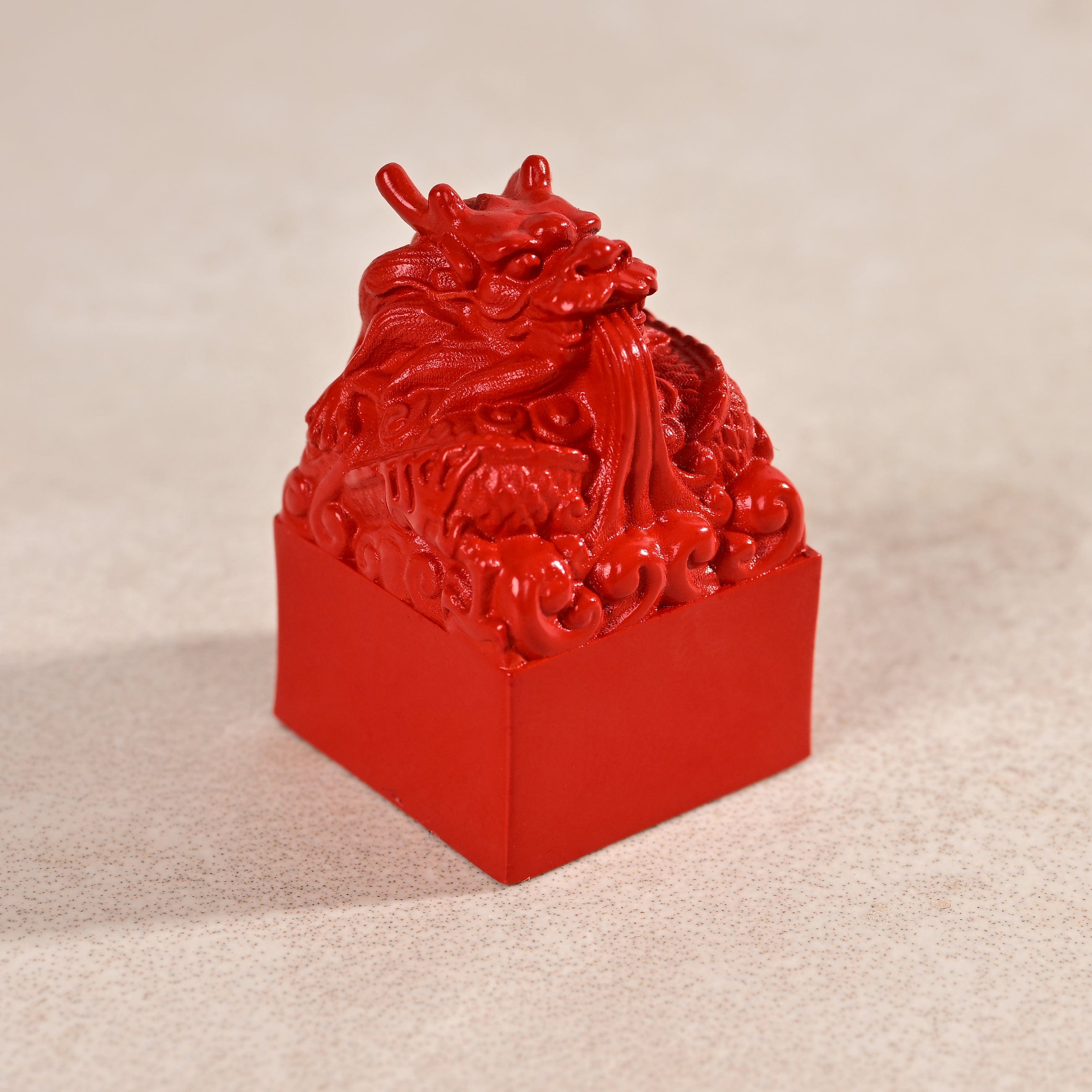 KALIFANO Gemstone Carvings Cinnabar Small Dragon Carving CBAR8