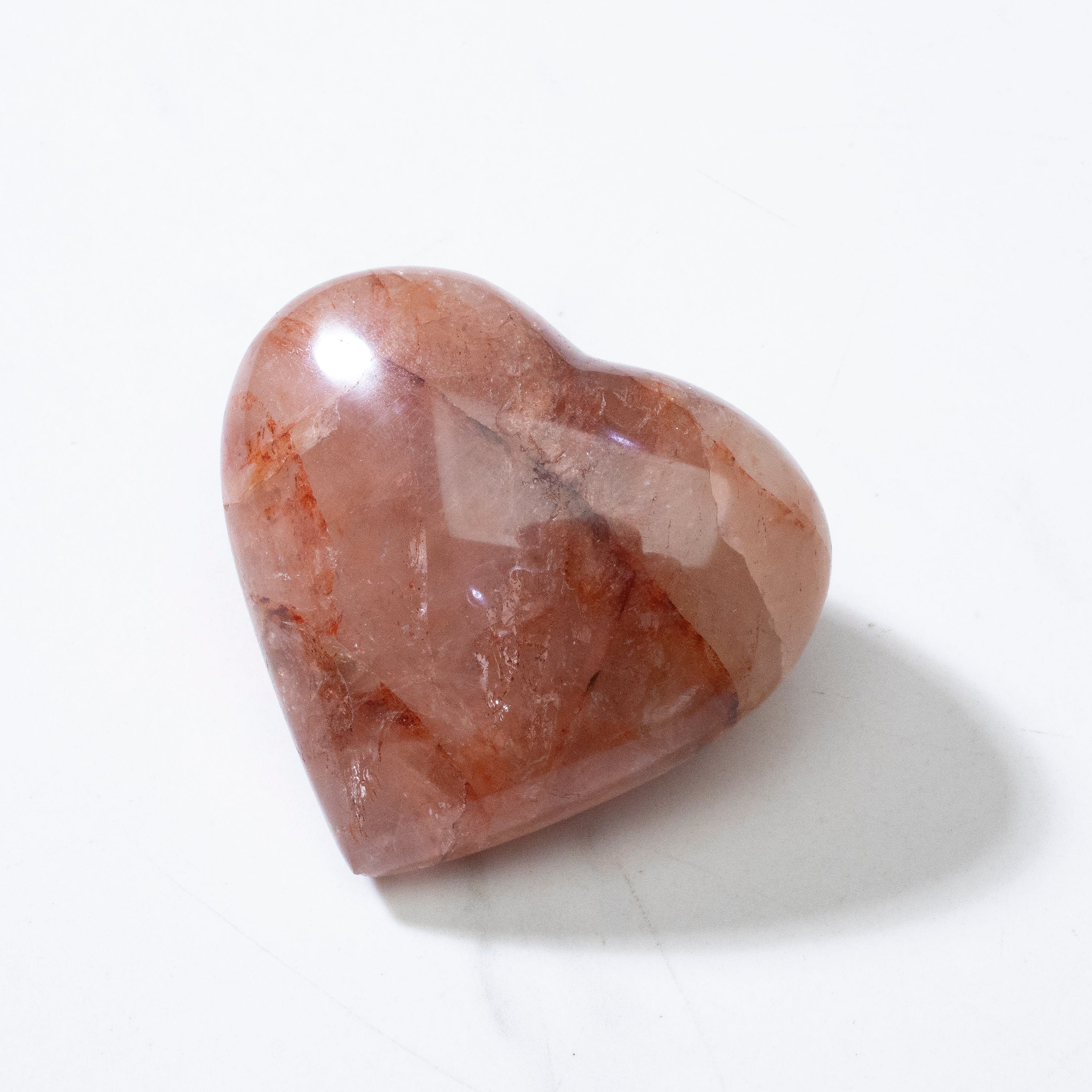 Kalifano Gemstone Carvings Fire Quartz Gemstone Heart Carving - 2.5" GH200-FQ