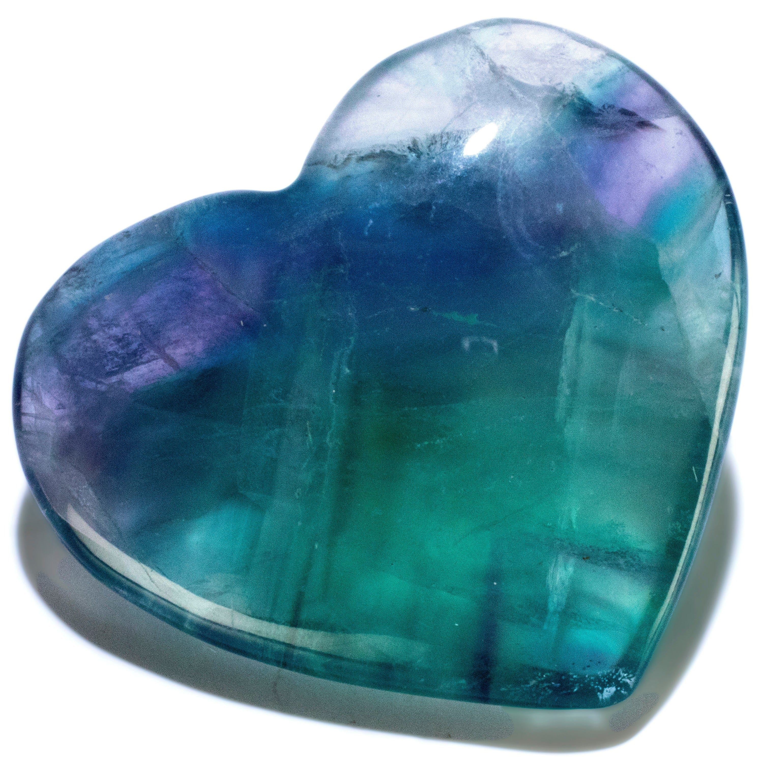 Kalifano Gemstone Carvings Fluorite Heart Carving GH40-FL