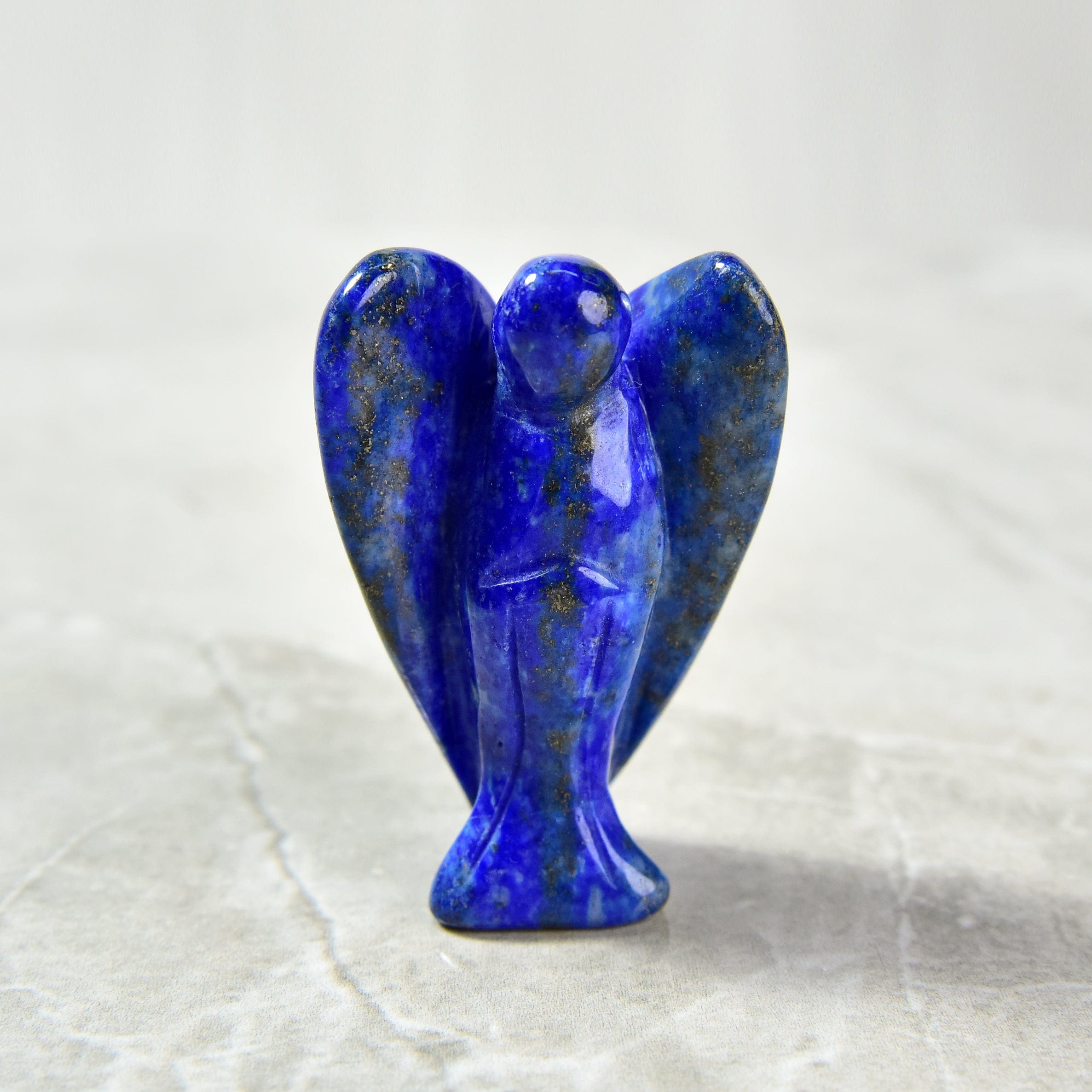 Kalifano Gemstone Carvings Lapis Angel 2'' Natural Gemstone Carving CV13-A-LP