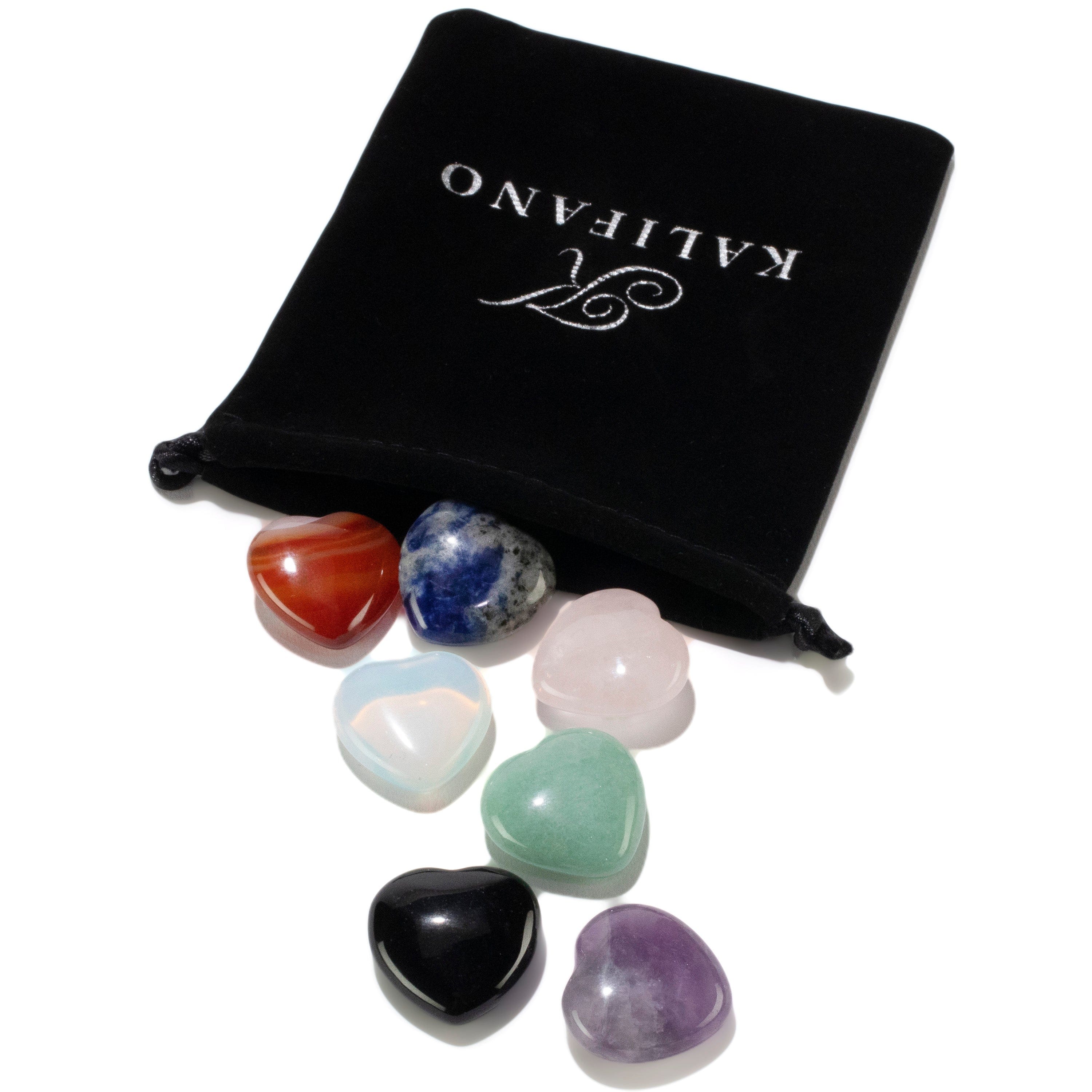 KALIFANO Gemstone Carvings Mini Gemstone Heart Bundle GH20-MIX