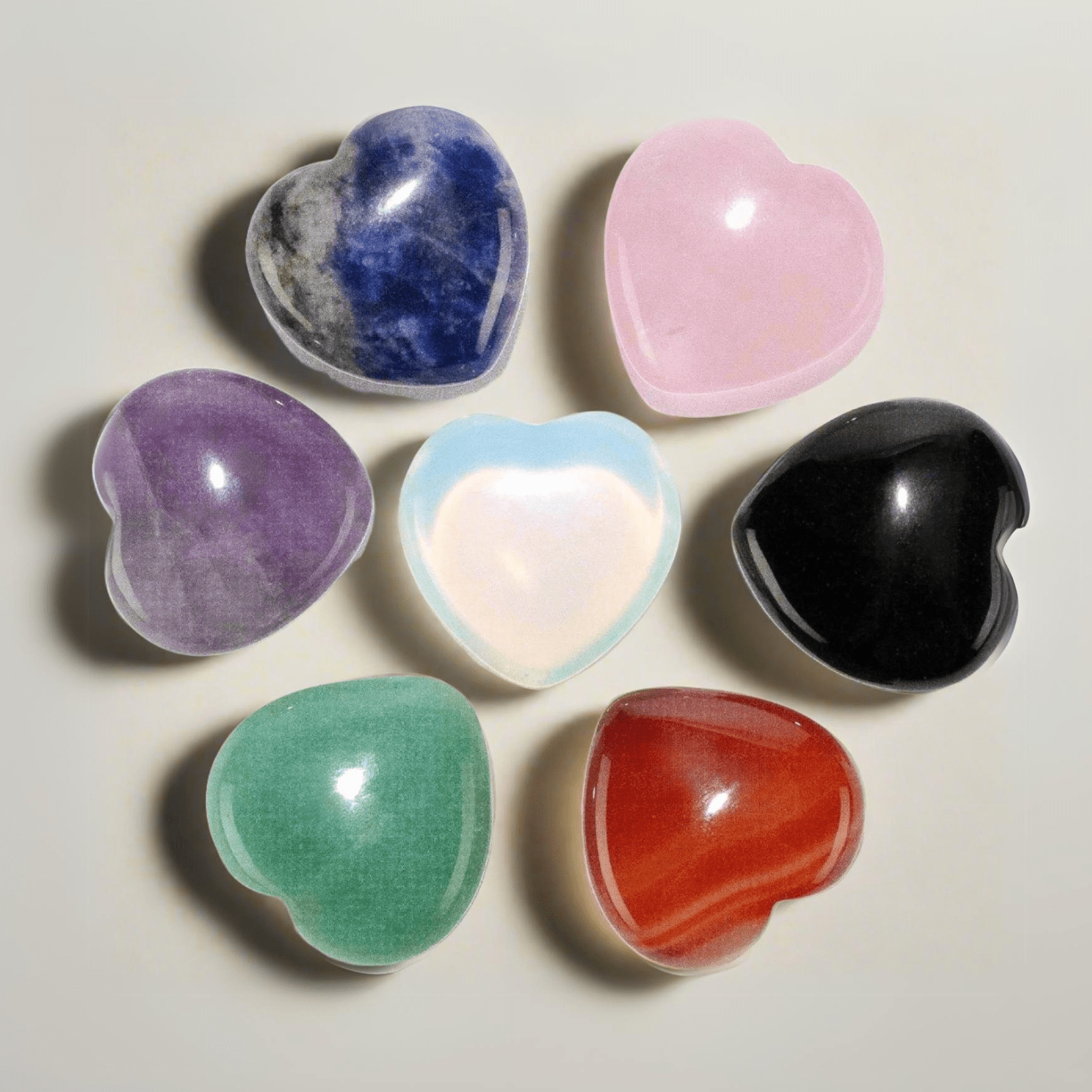 KALIFANO Gemstone Carvings Mini Gemstone Heart Bundle GH20-MIX