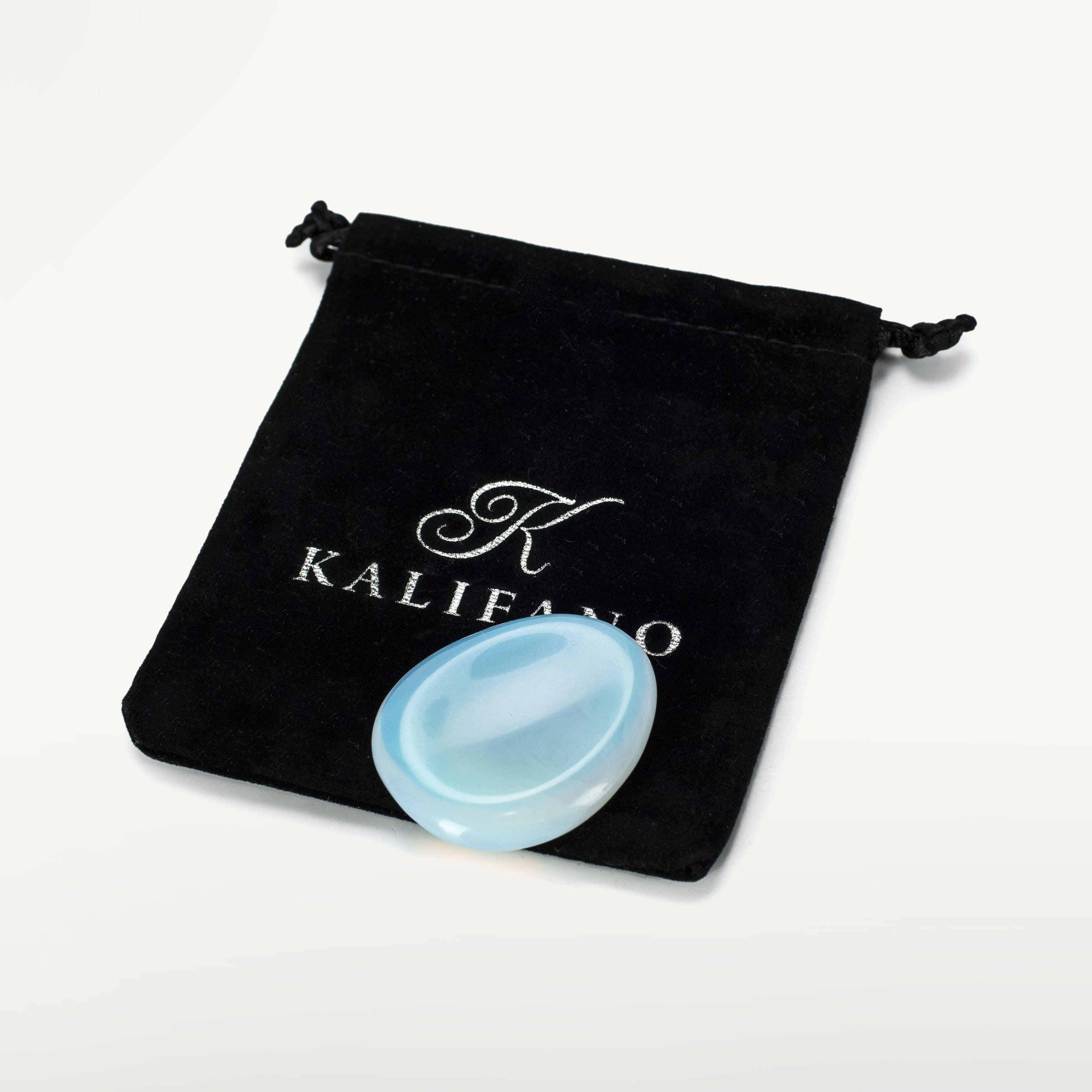 Kalifano Gemstone Carvings Opalite Rainbow Moonstone Worry Stone Natural Gemstone Carving CV10-W-MS