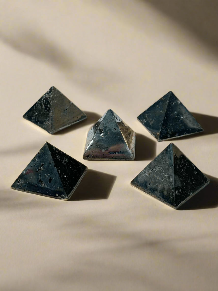 KALIFANO Gemstone Carvings Pyrite Pyramid Carving 1.75" PY300-PC