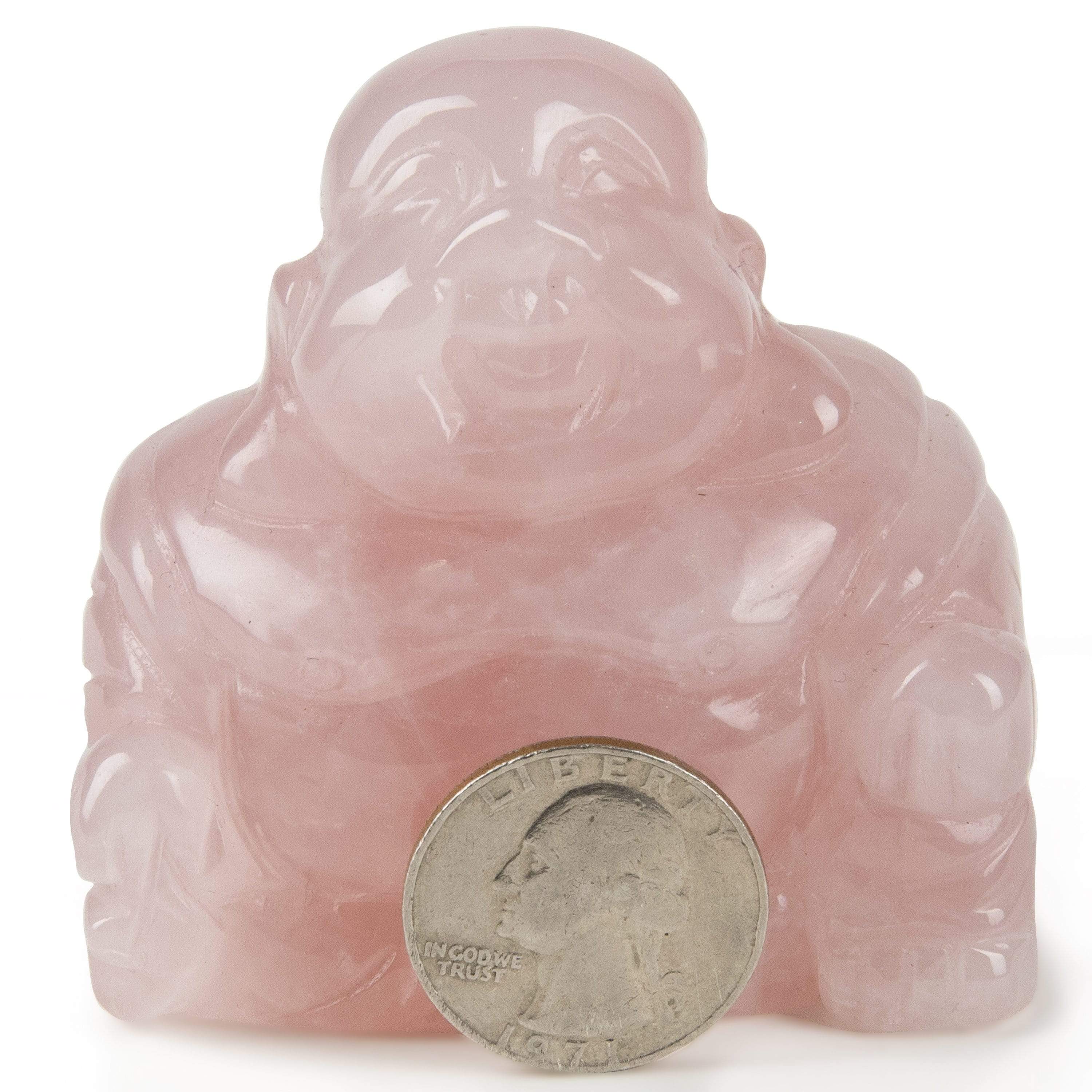 Kalifano Gemstone Carvings Rose Quartz Budha 2.5" Gemstone Carving CV55-B-RQ