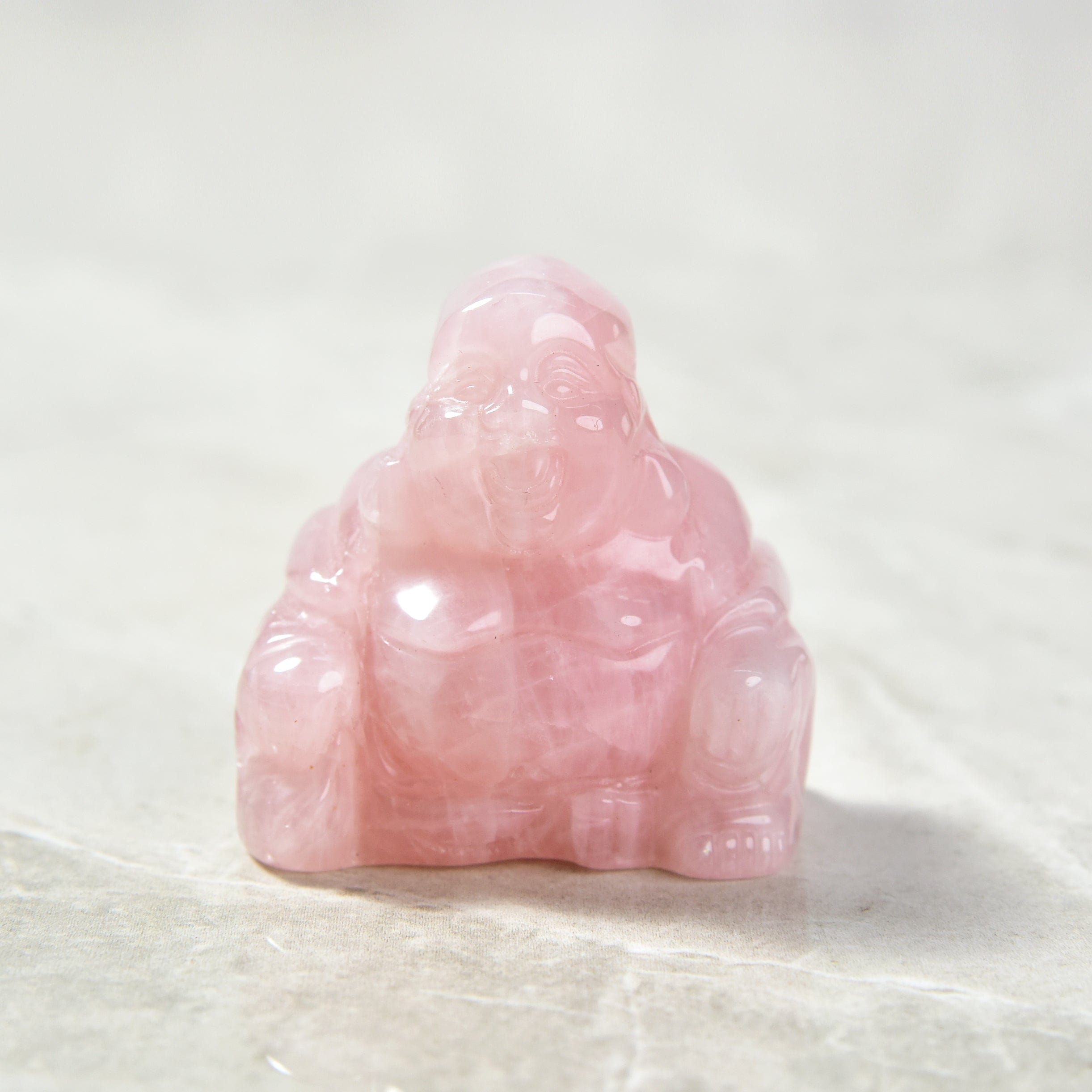 Kalifano Gemstone Carvings Rose Quartz Budha 2" Gemstone Carving CV30-B-RQ