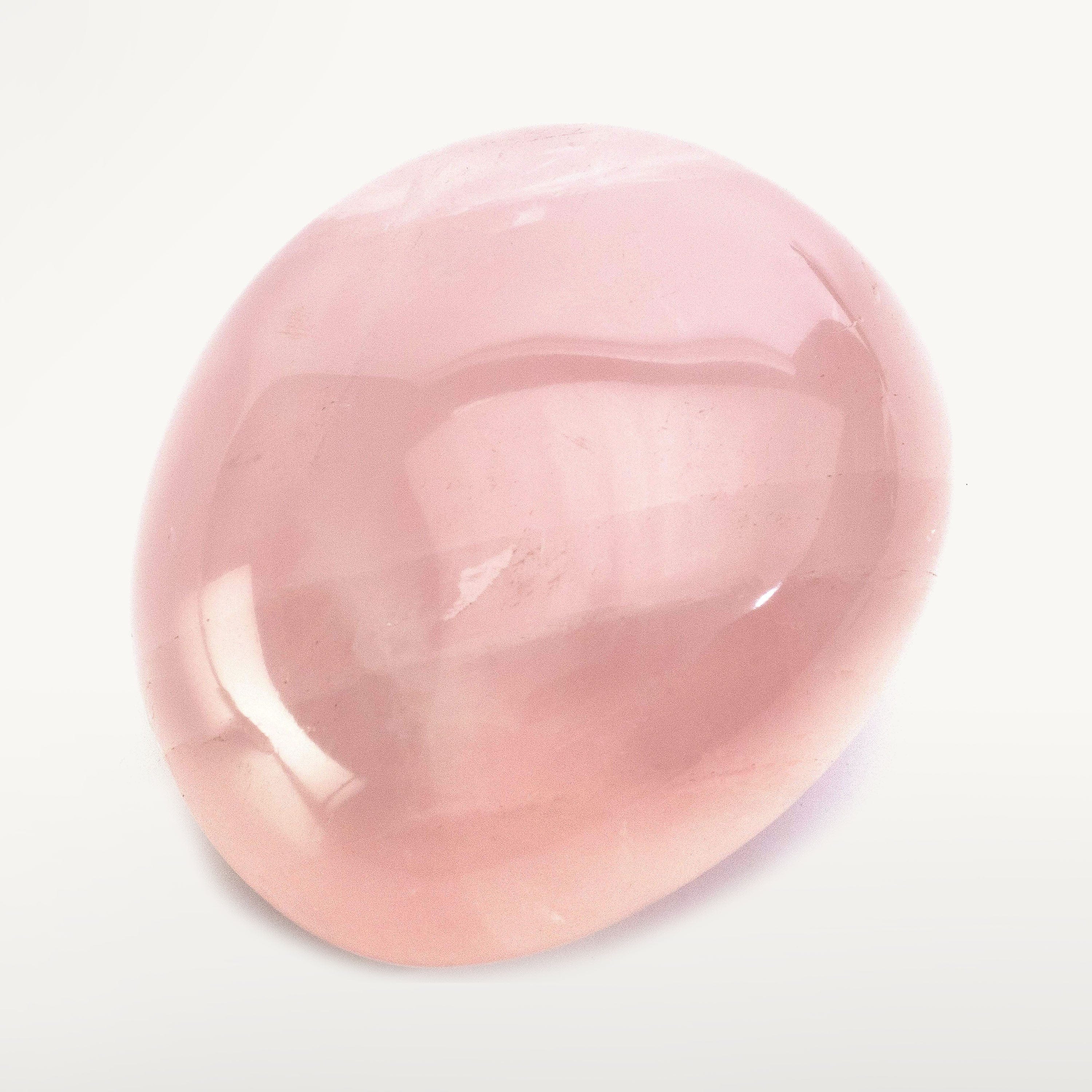 Kalifano Gemstone Carvings Rose Quartz Palm Stone RQ30