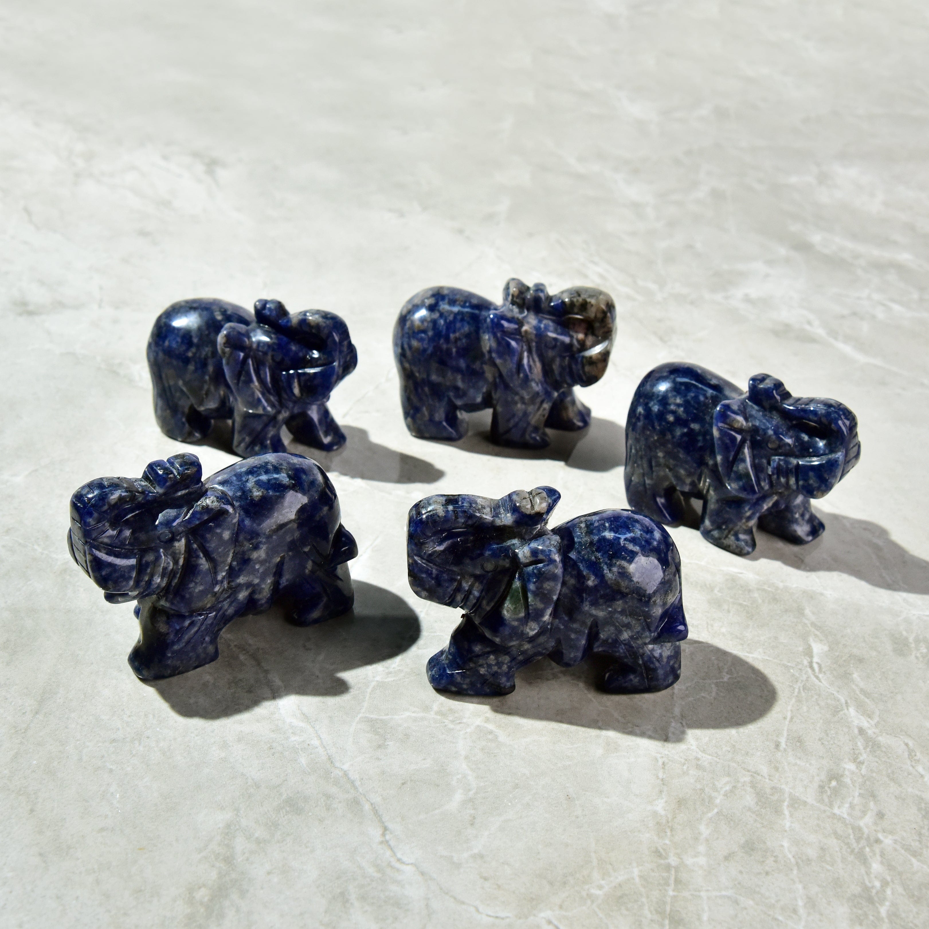 Kalifano Gemstone Carvings Sodalite Elephant 3" Gemstone Carving CV35-E-SD