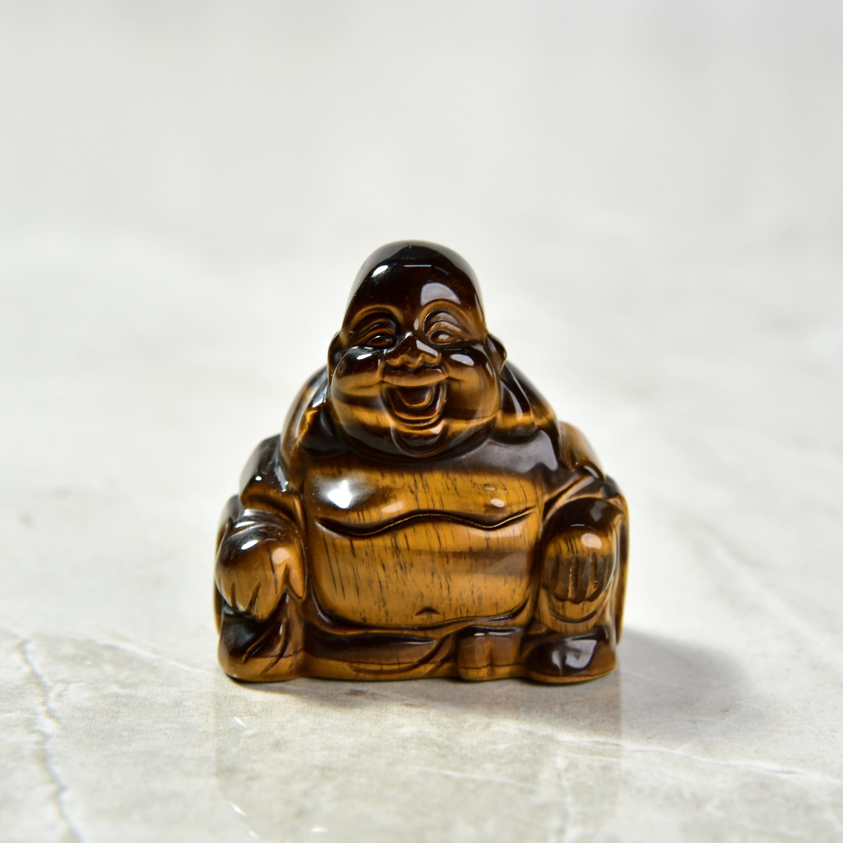 Kalifano Gemstone Carvings Tiger Eye Budha 2" Gemstone Carving CV30-B-TE