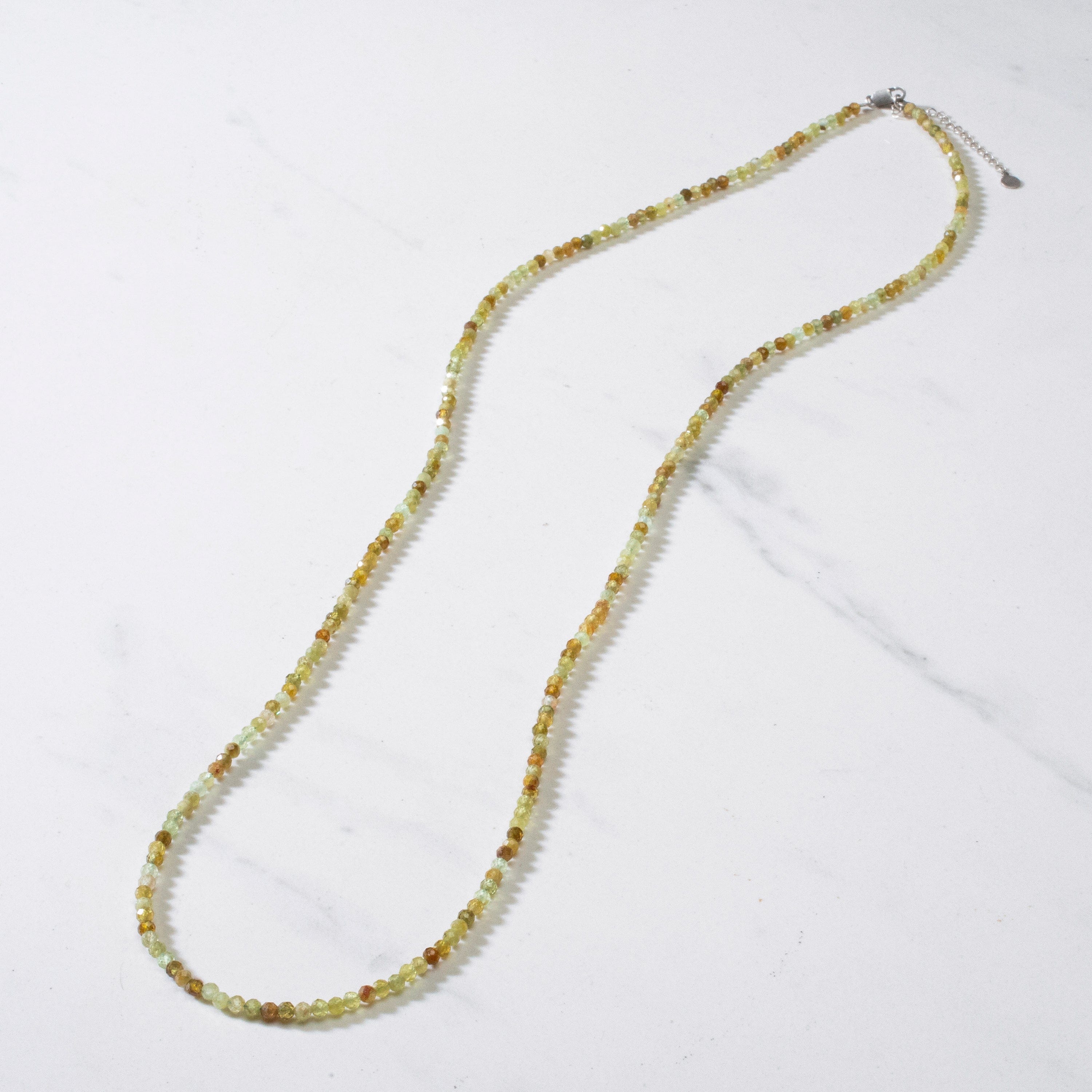 KALIFANO Gemstone Jewelry 3mm Green Garnet Faceted 31" Necklace / Multi Wrap Bracelet N3-79S-GG