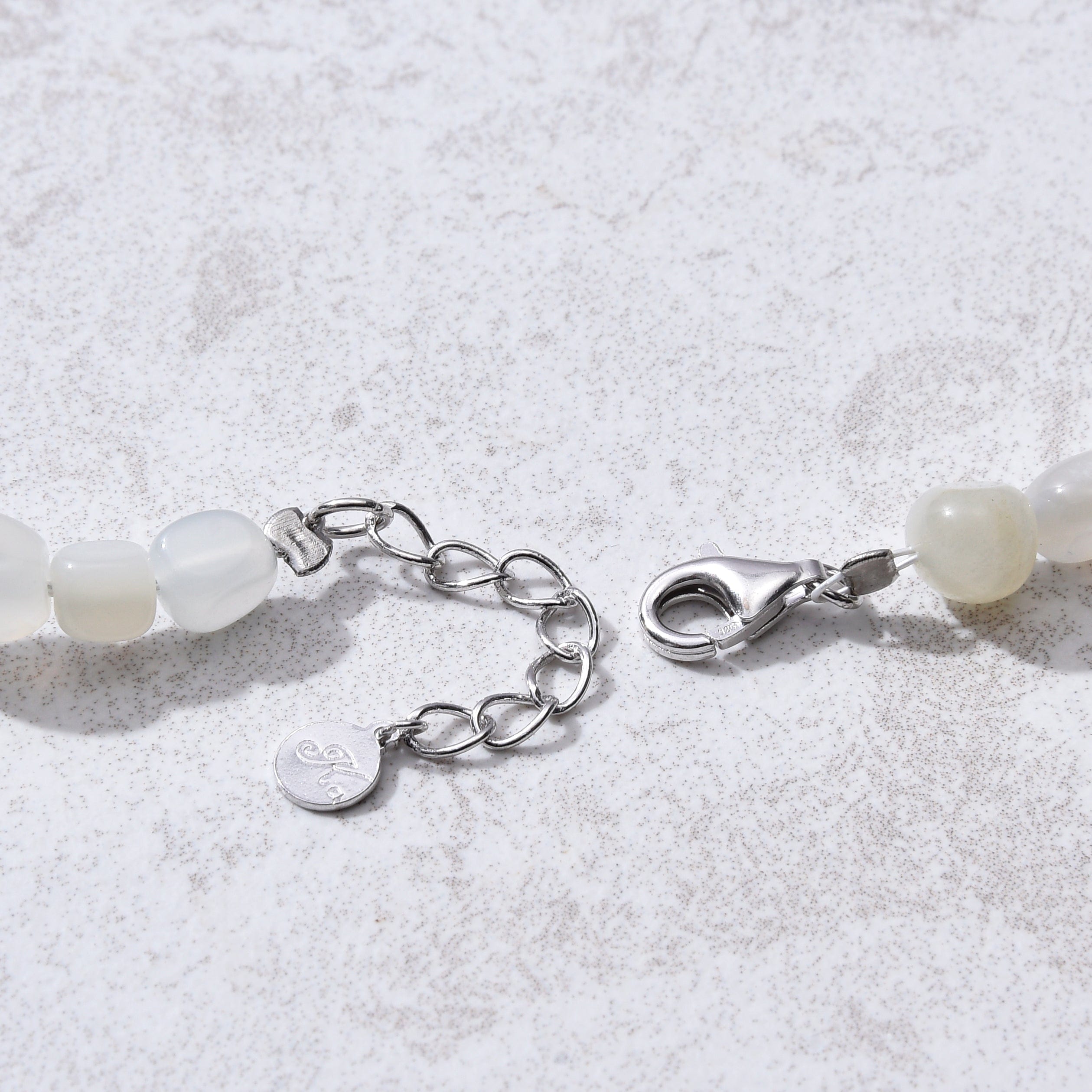 KALIFANO Gemstone Jewelry 8mm Moonstone Opalite 30" Necklace / Multi wrap Bracelet N77-MS