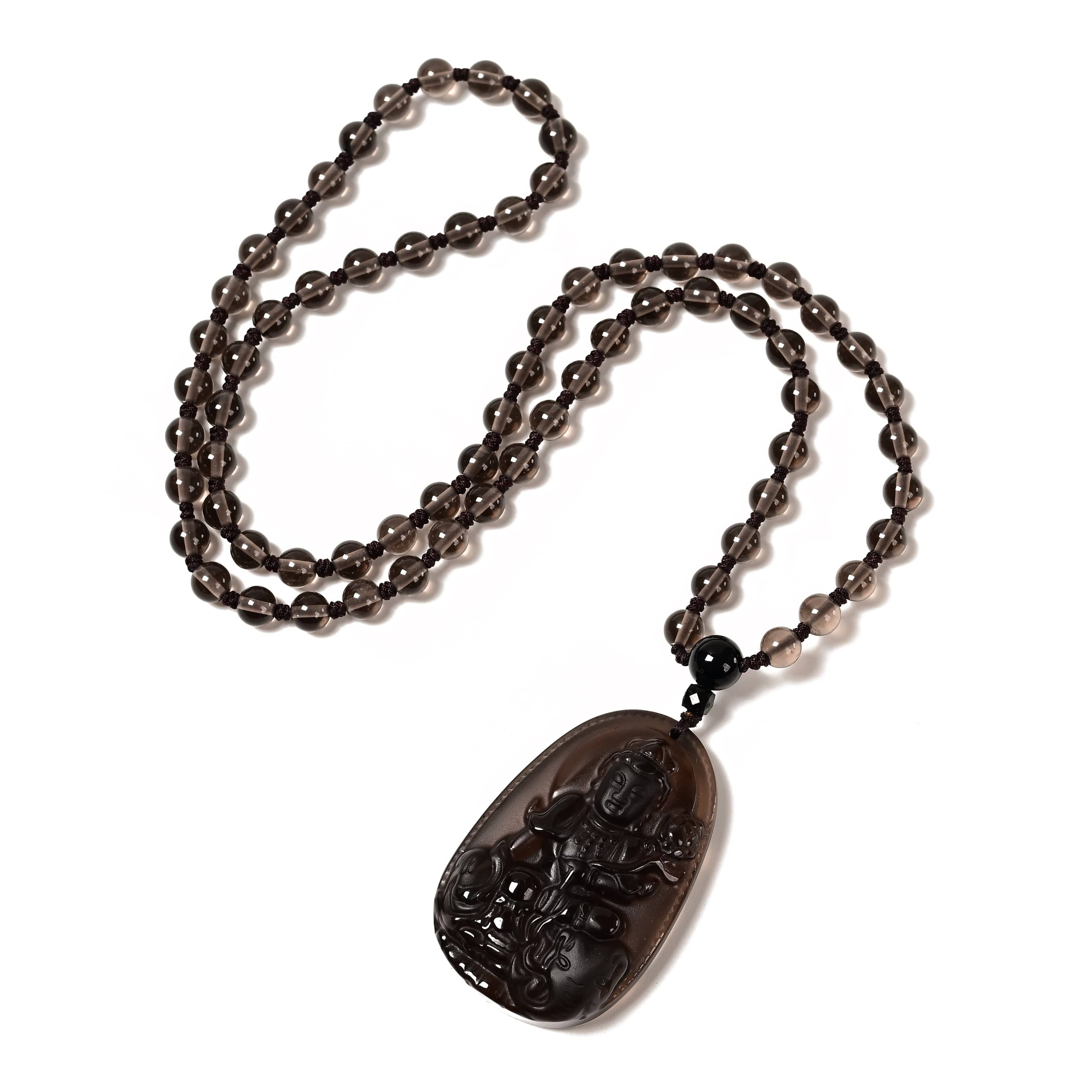 KALIFANO Gemstone Necklaces Obsidian Guan Yin Necklace OGY-OB