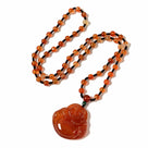 Red agate Happy Buddha Necklace