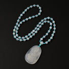 White Agate Guan Yin Necklace