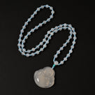 White Agate Happy Buddha Necklace