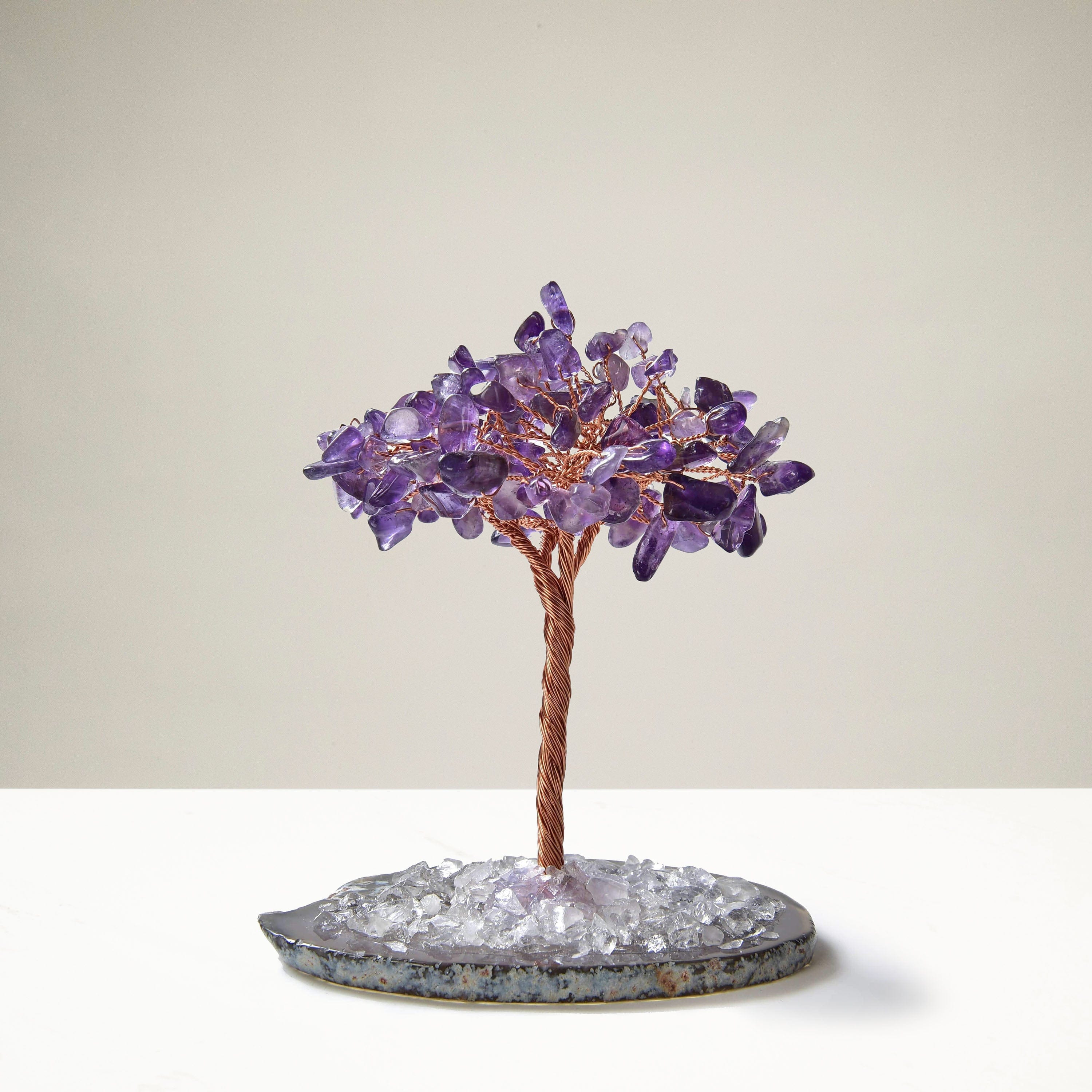 Kalifano Gemstone Trees Amethyst Natural Gemstone Tree of Life with Agate Base K917A-AM