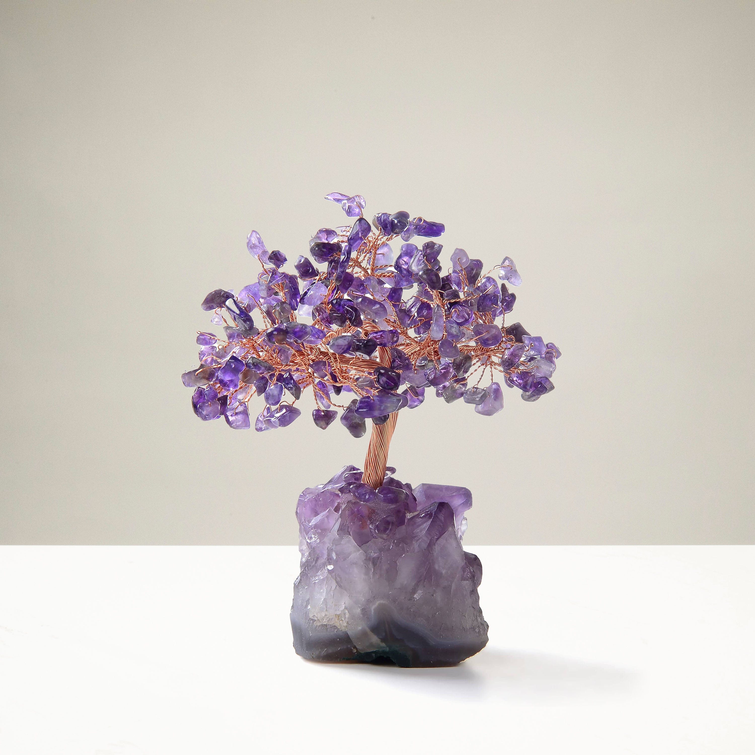 Kalifano Gemstone Trees Amethyst Natural Gemstone Tree of Life with Amethyst Geode Base K946-AM