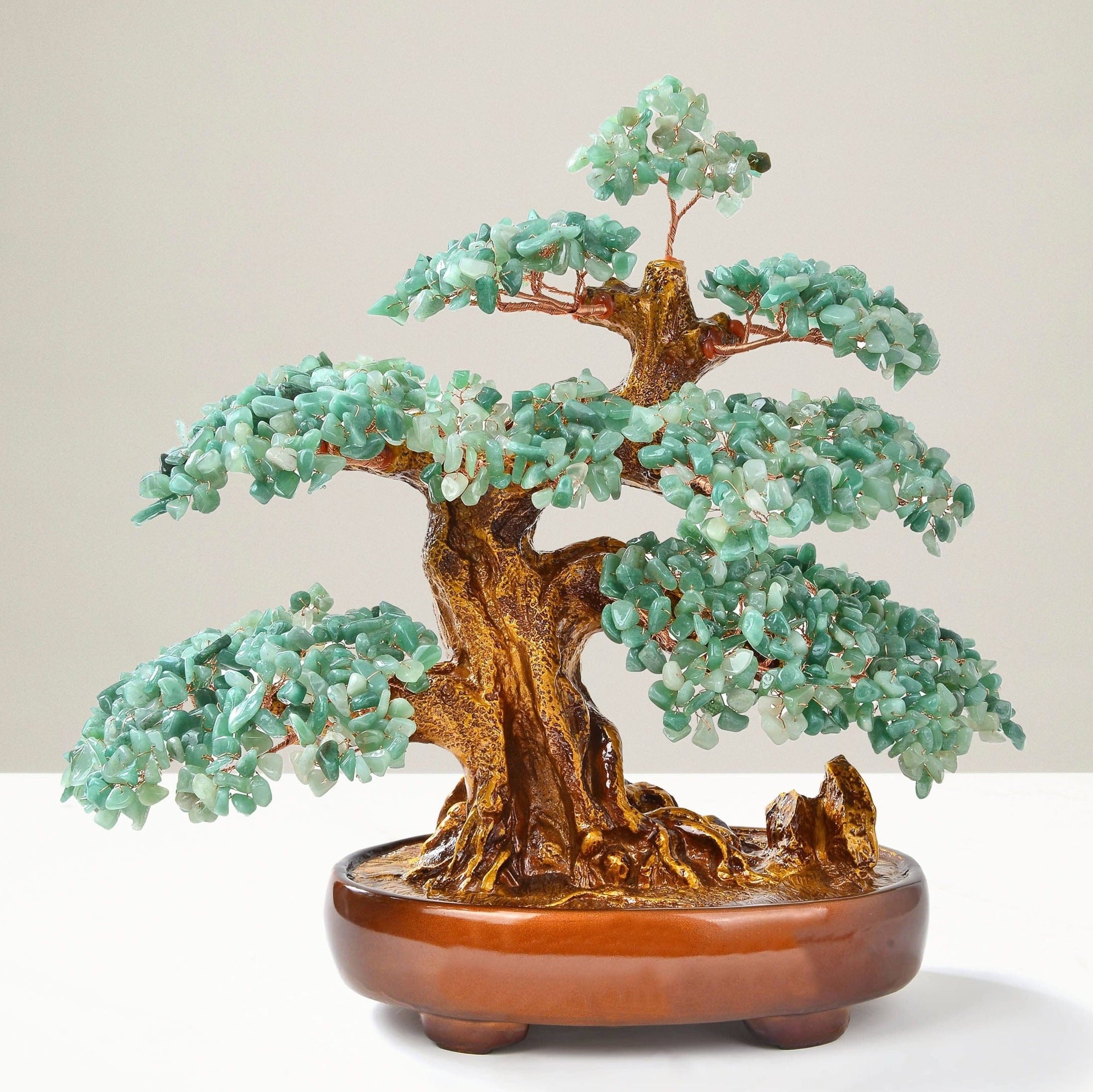 Kalifano Gemstone Trees Aventurine Bonsai Tree of Life with 1,251 Natural Gemstones K9150N-AV