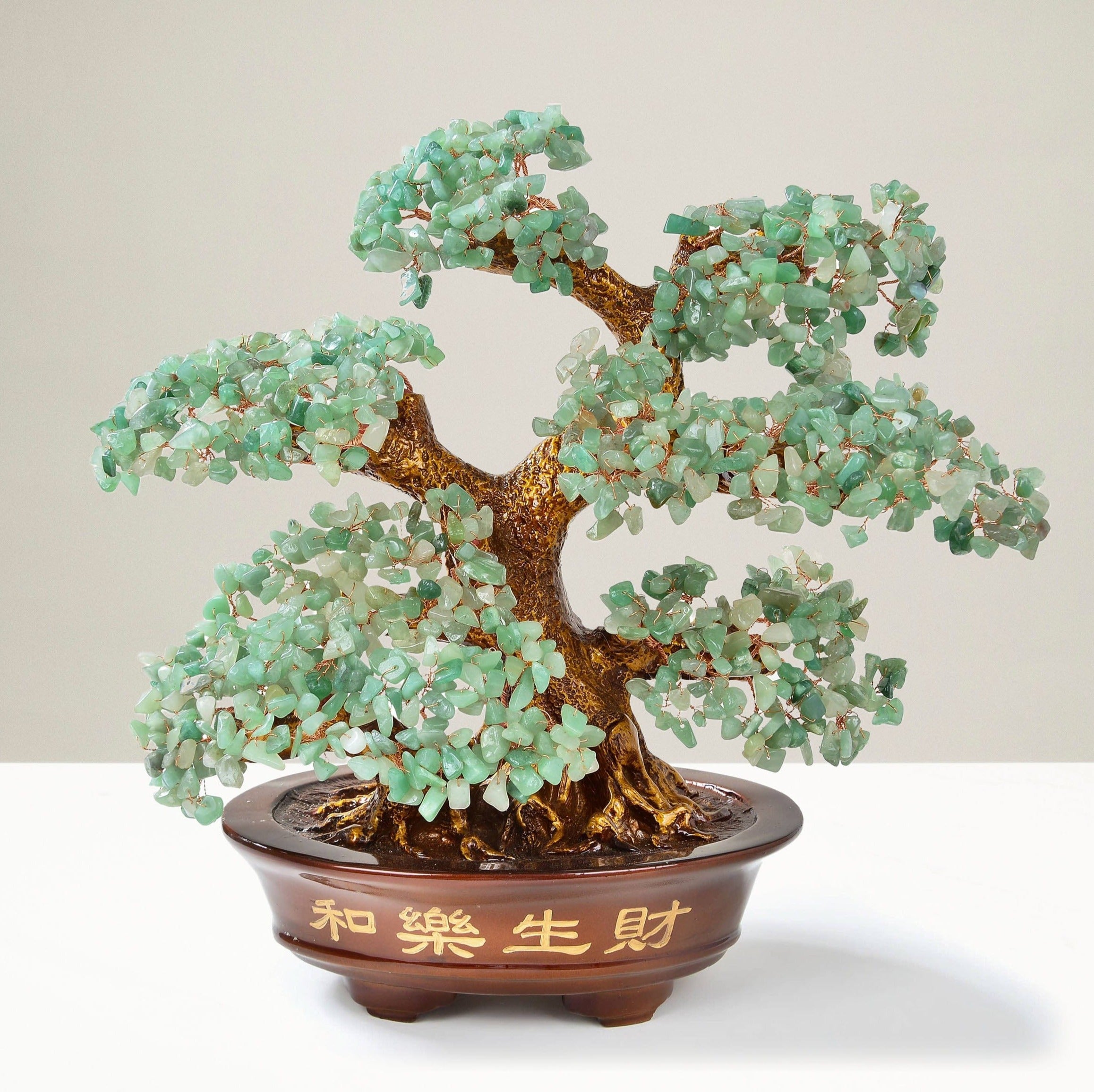 Kalifano Gemstone Trees Aventurine Bonsai Tree of Life with 1,251 Natural Gemstones K9151-AV